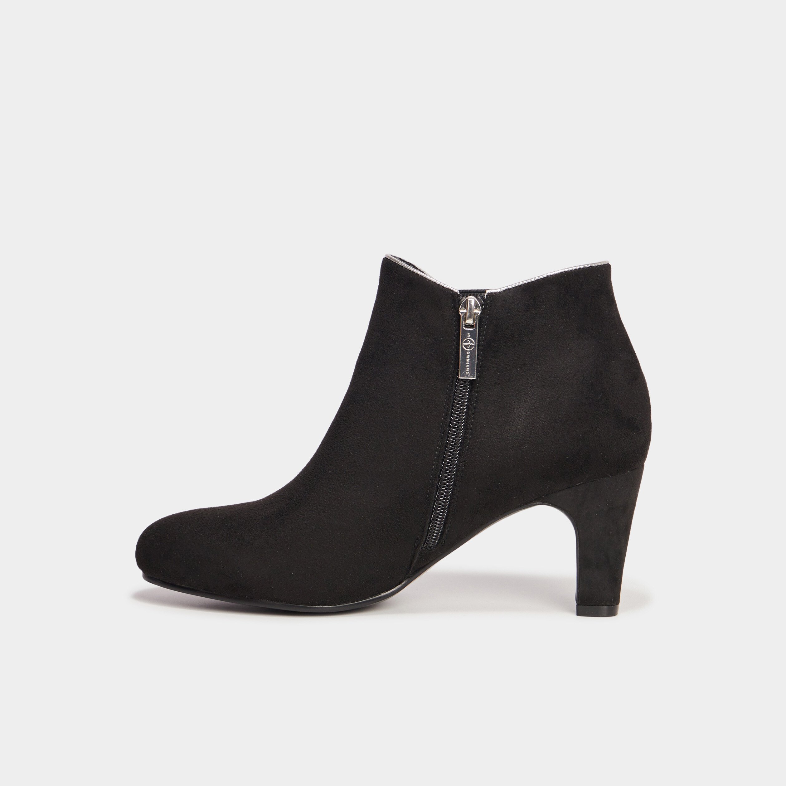 Bottines aspect daim a talons Mosquitos noir femme