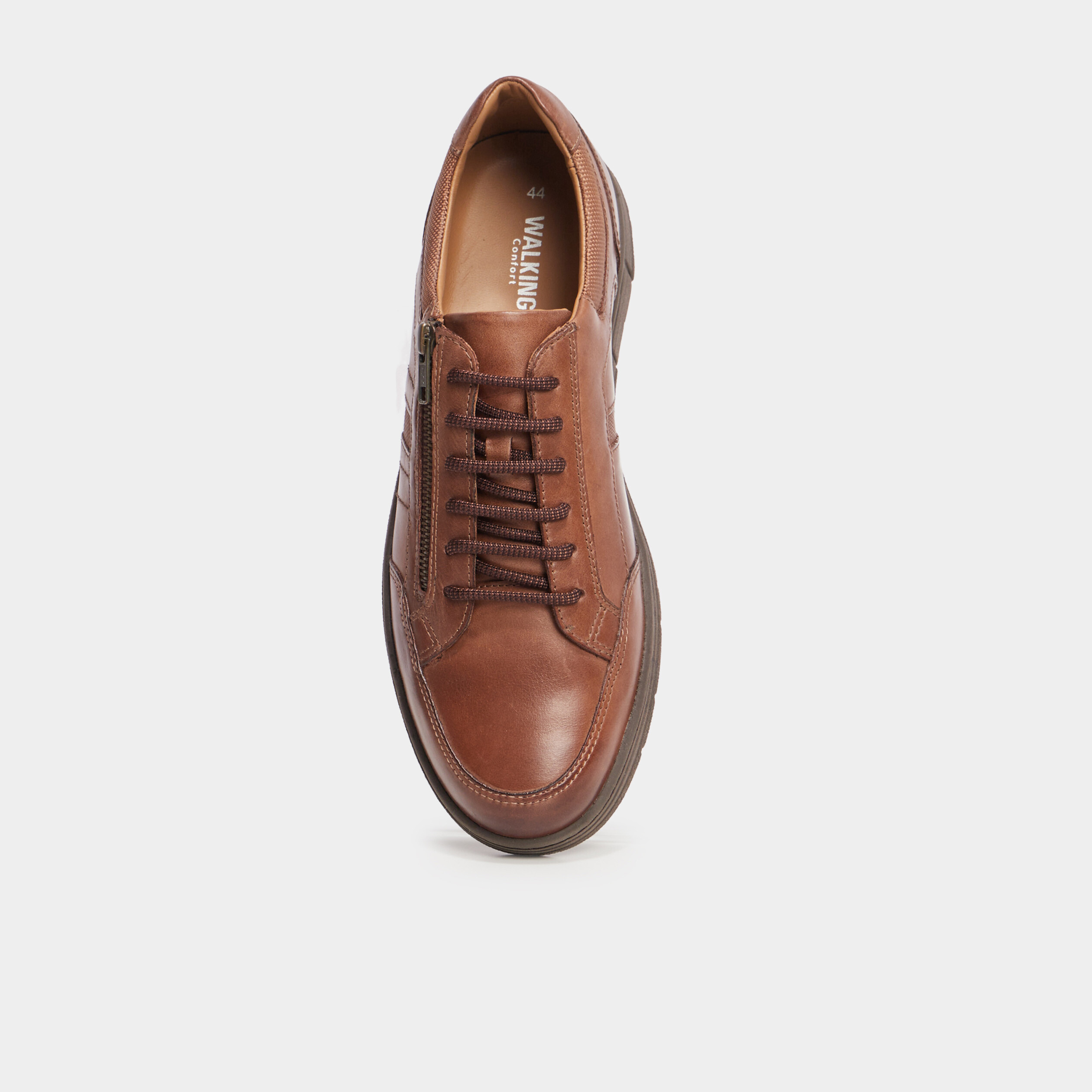 Derbies pied large en cuir marron homme