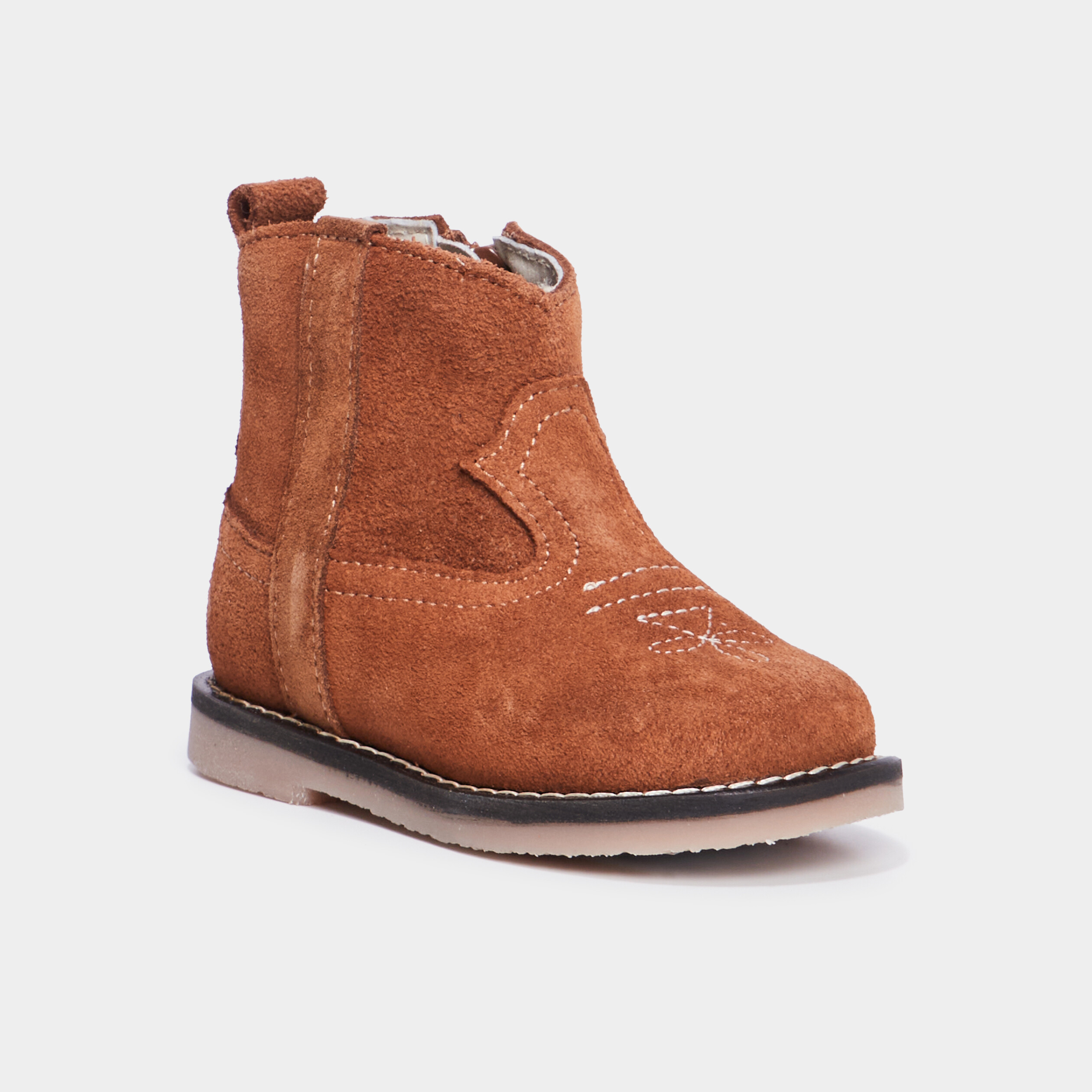 Bottines en cuir effet suedine Creeks camel bebe fille