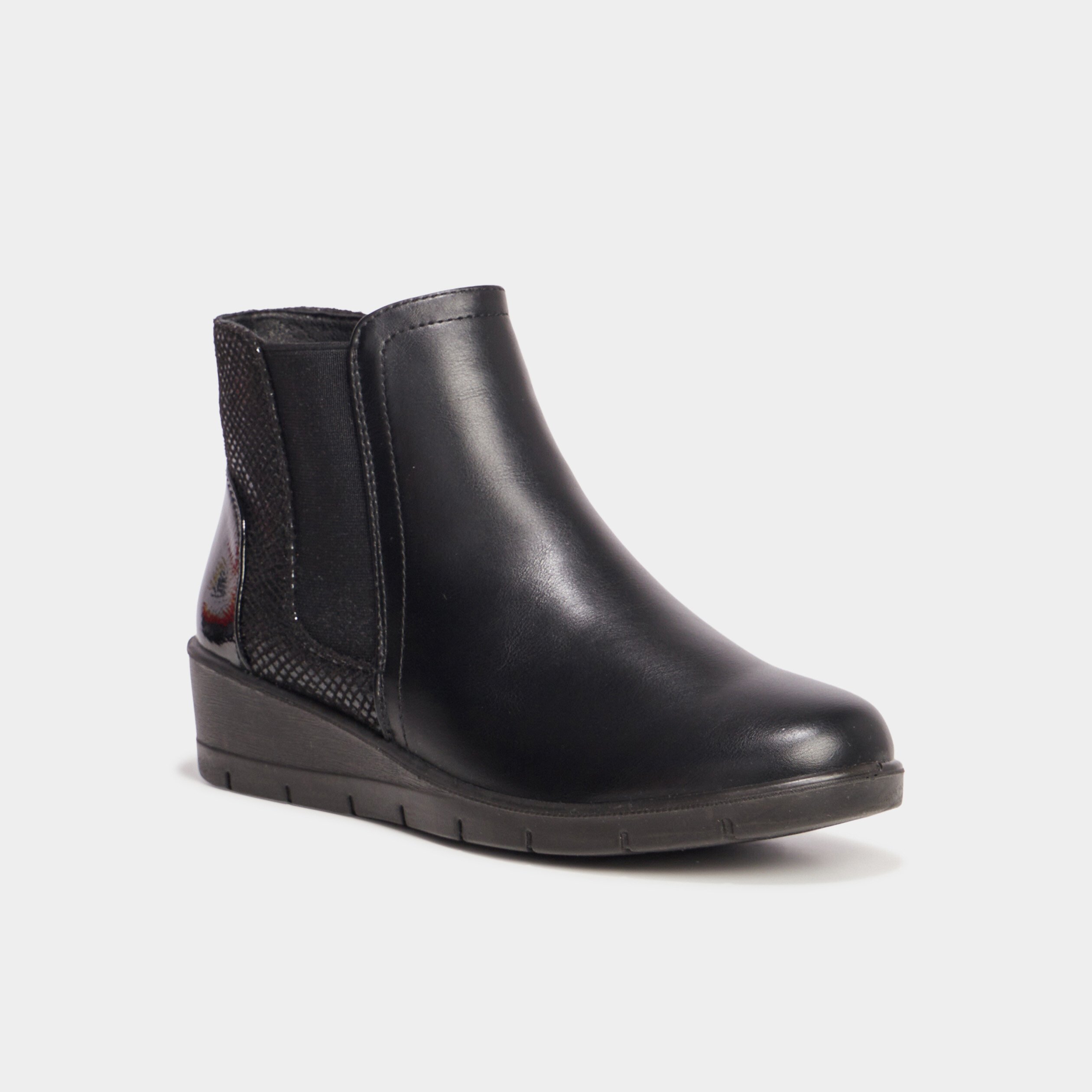 Bottines compensees noir femme