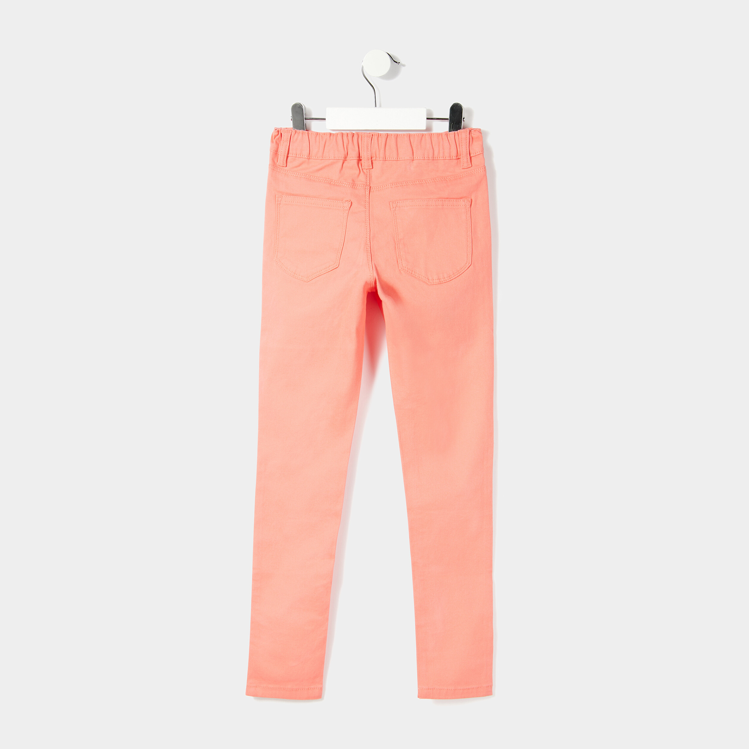 Pantalon tregging ajustable en coton rose corail fille La Halle