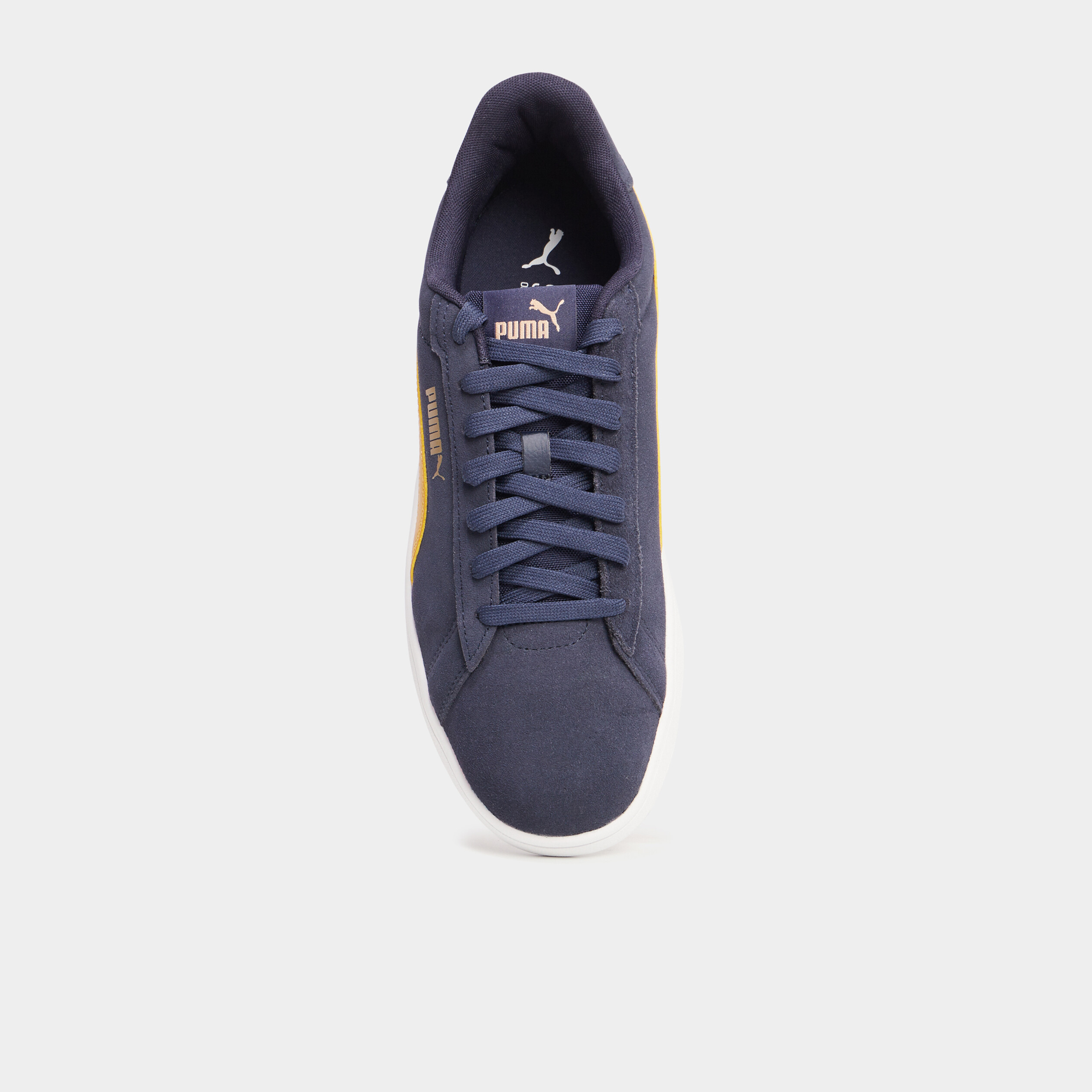 Tennis basses lacets cuir Puma Smash bleu marine homme