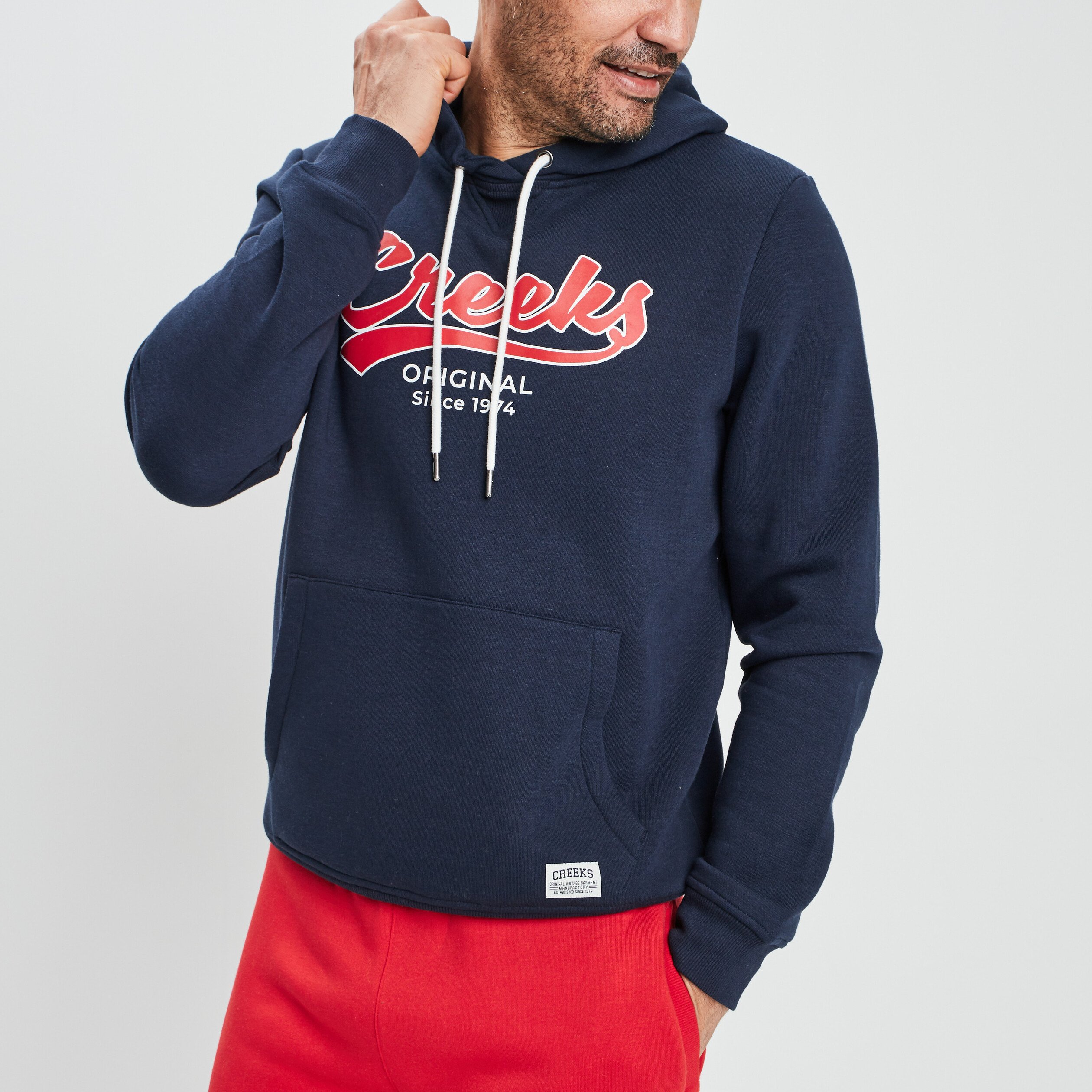 Sweat à Capuche Hoodie Creeks Bleu Marine Homme La Halle 