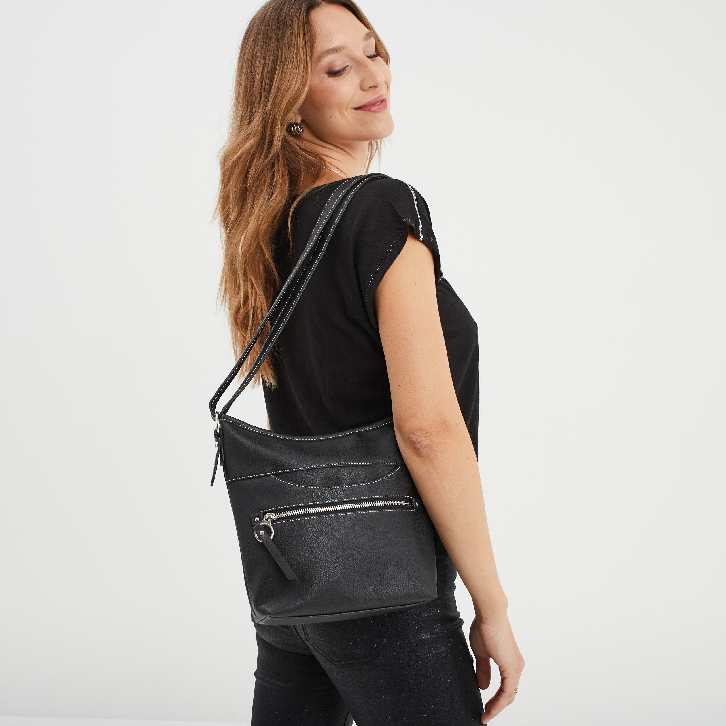 Sac fashion bandoulière noir femme