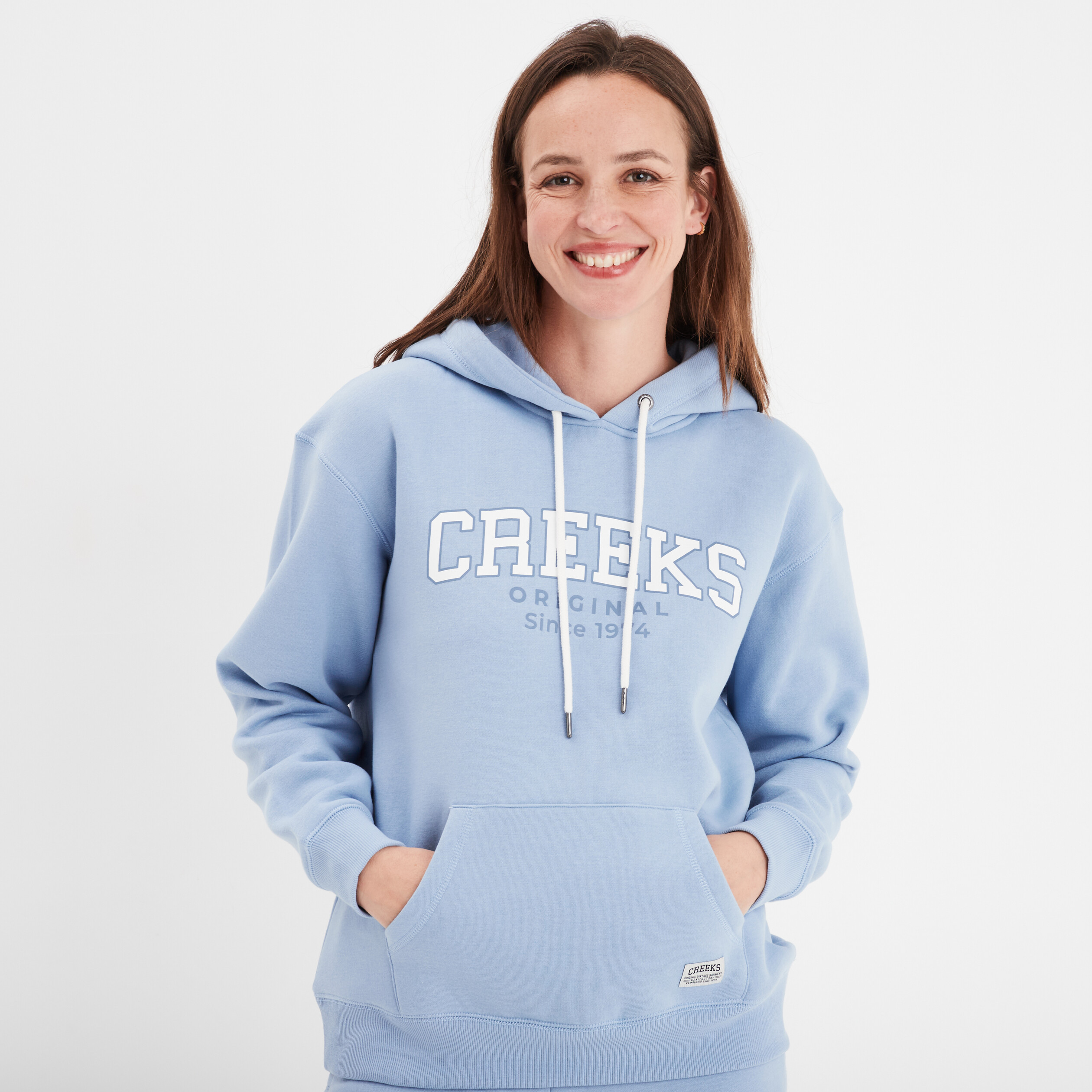 Sweat a capuche hoodie Creeks Original bleu clair femme