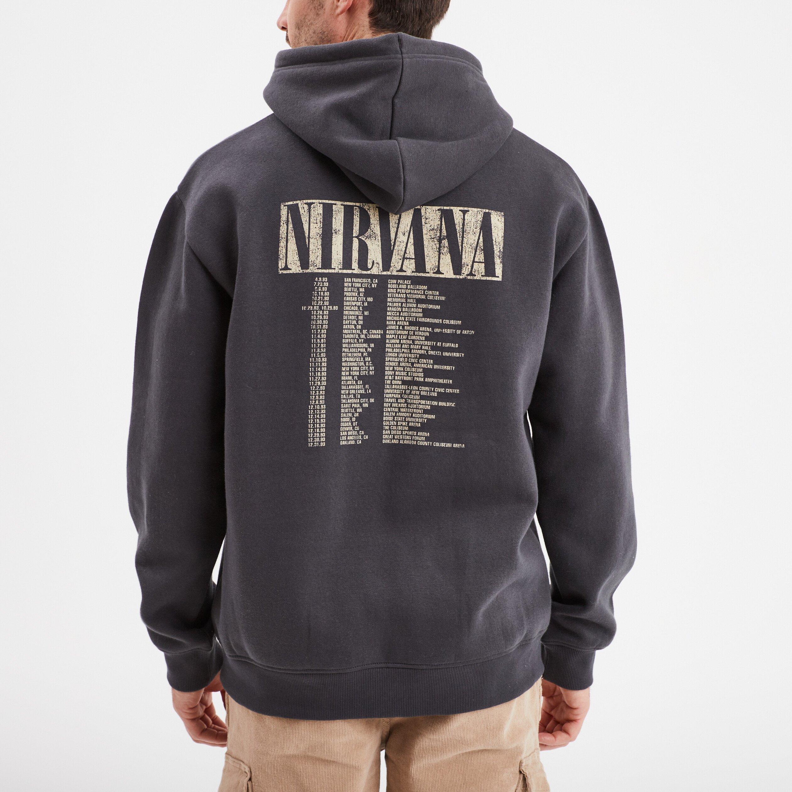 Sweat a capuche hoodie coton Nirvana noir homme