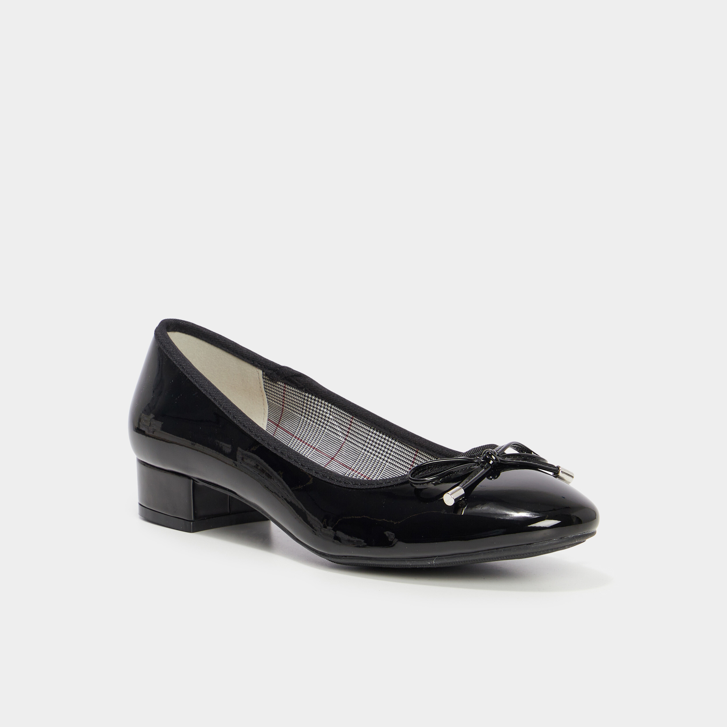 Ballerines a talons vernies noir femme