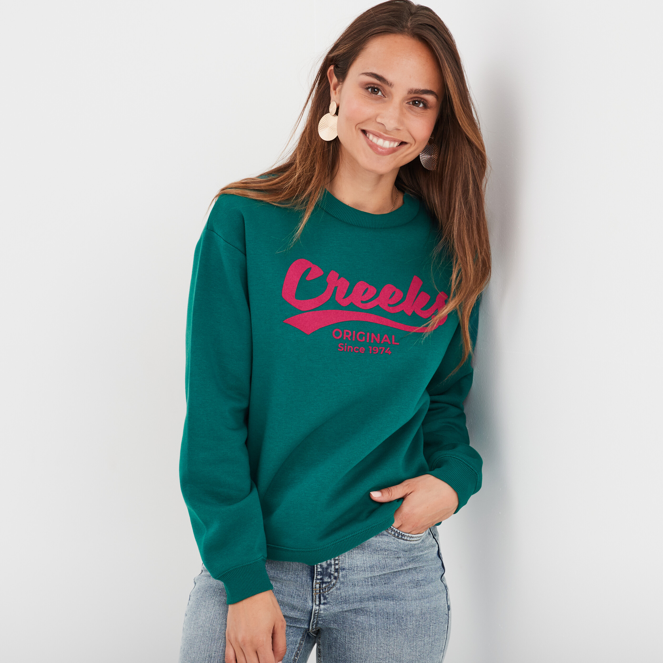 Sweat vert foncé femme sale