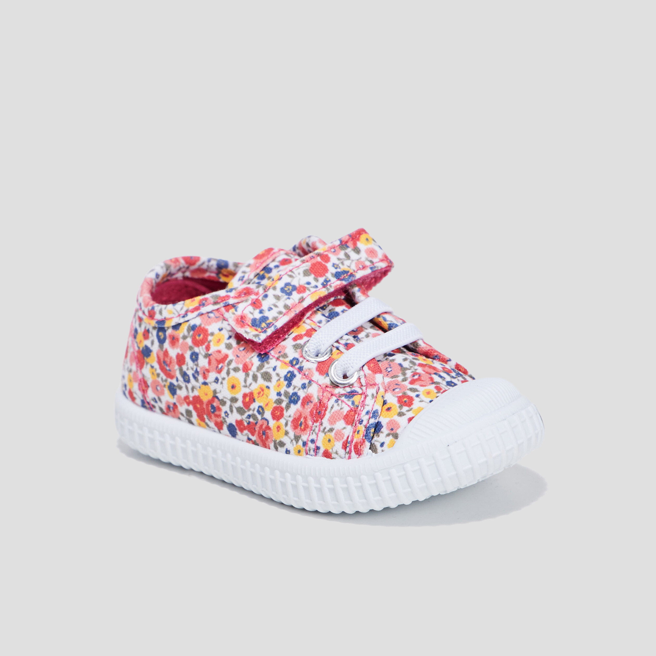 Tennis en toile a scratchs multicolore bebe fille La Halle