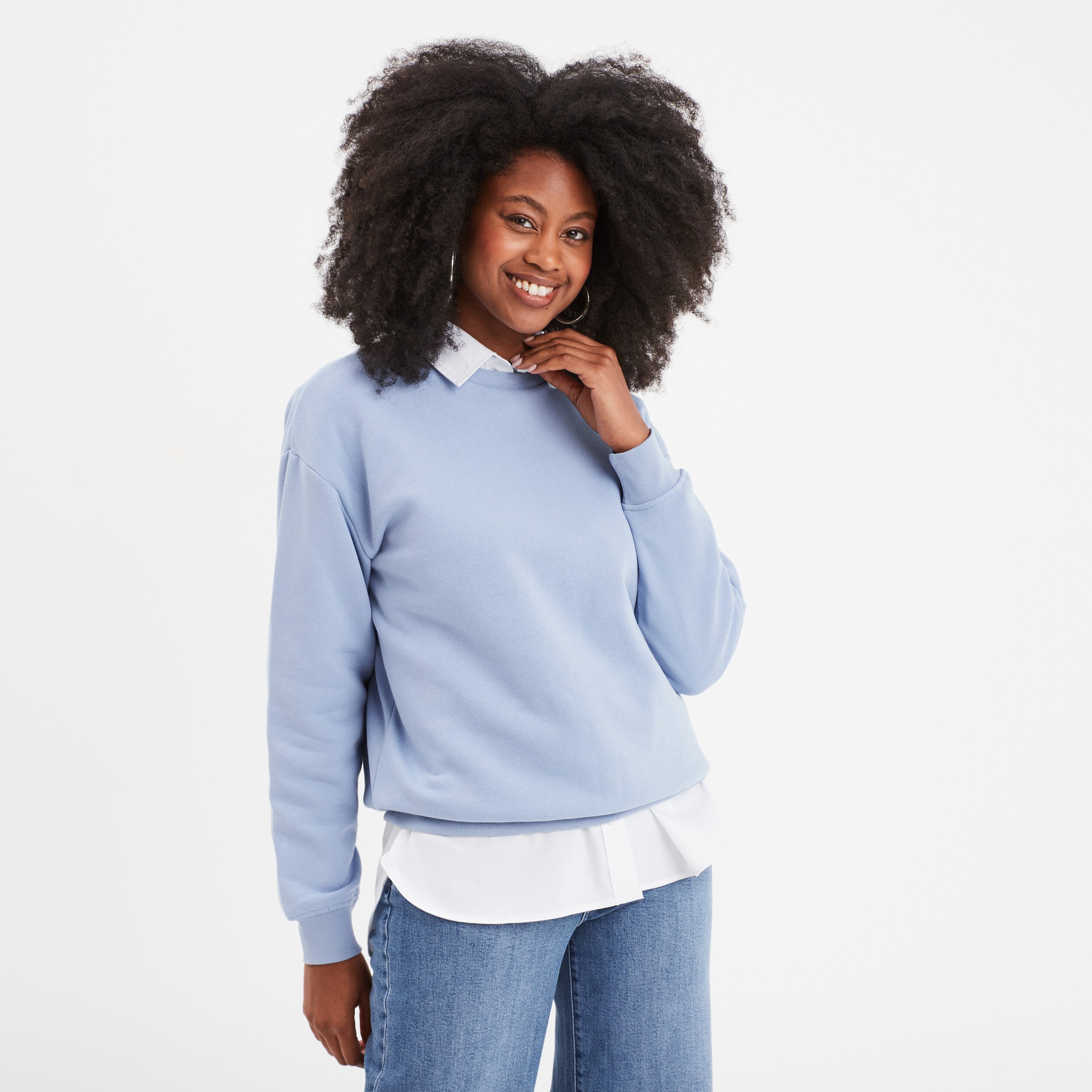 Sweat bleu femme sale