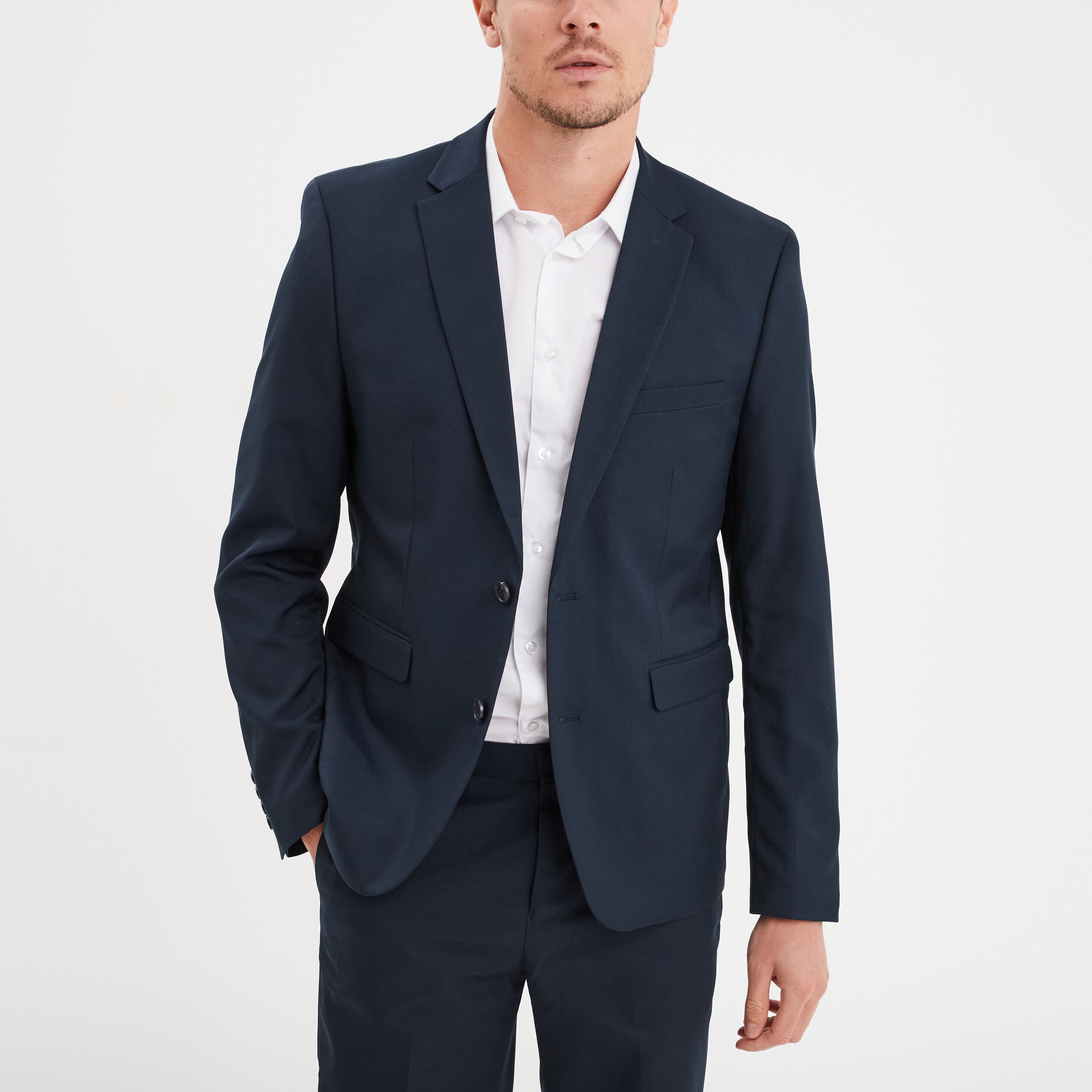 Veste costume homme bleu sale