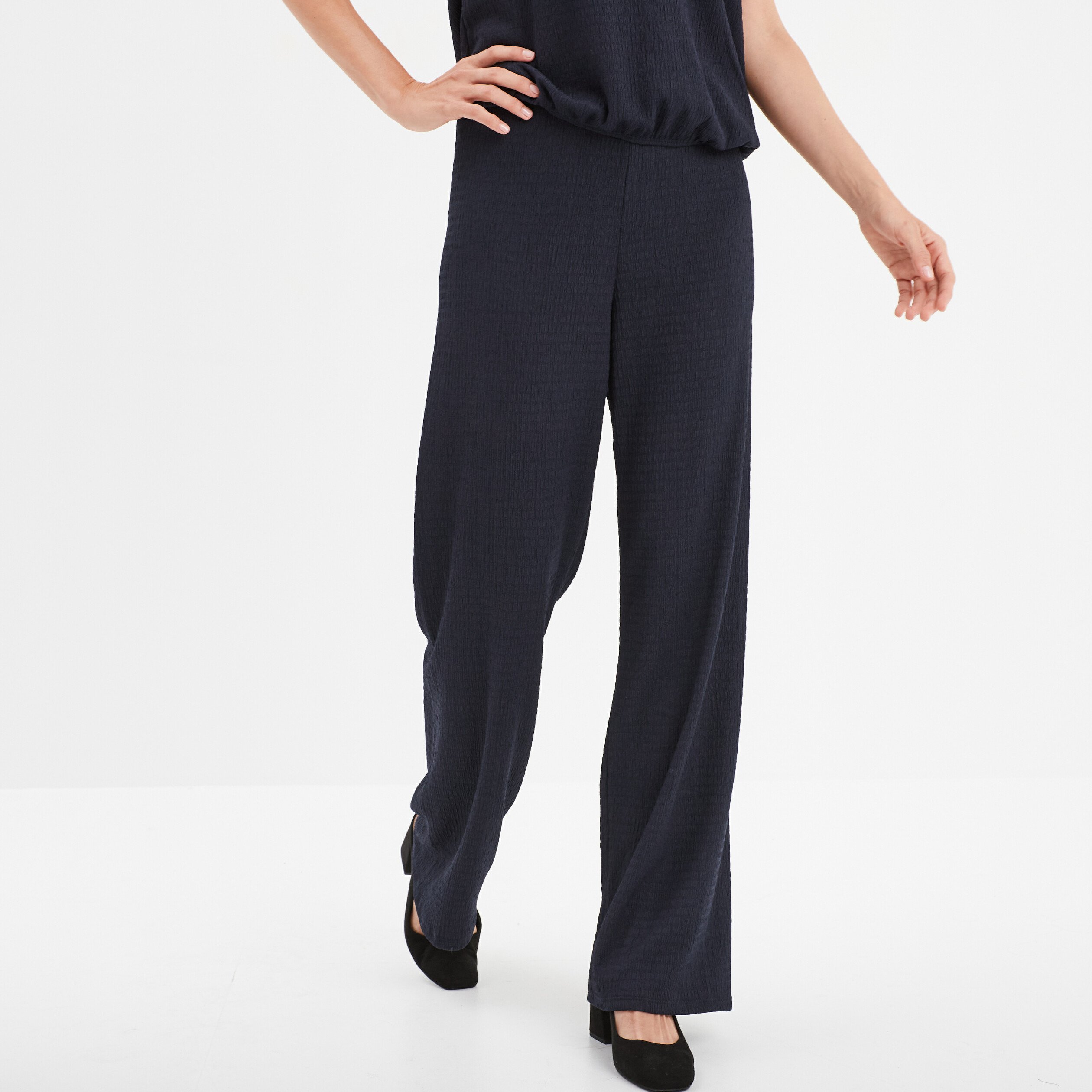 Pantalon fluide taille élastique fashion femme