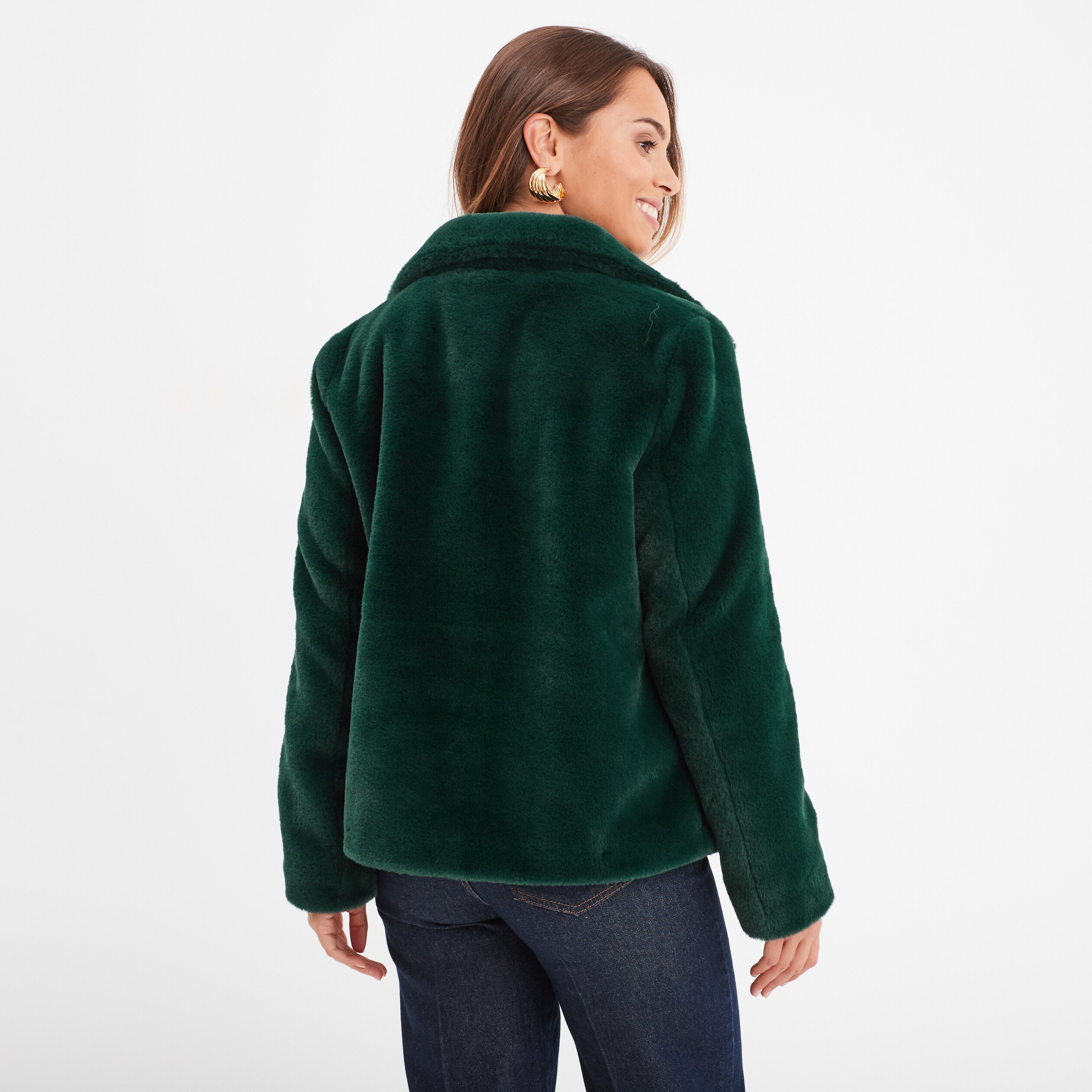 Veste fourrure verte femme sale