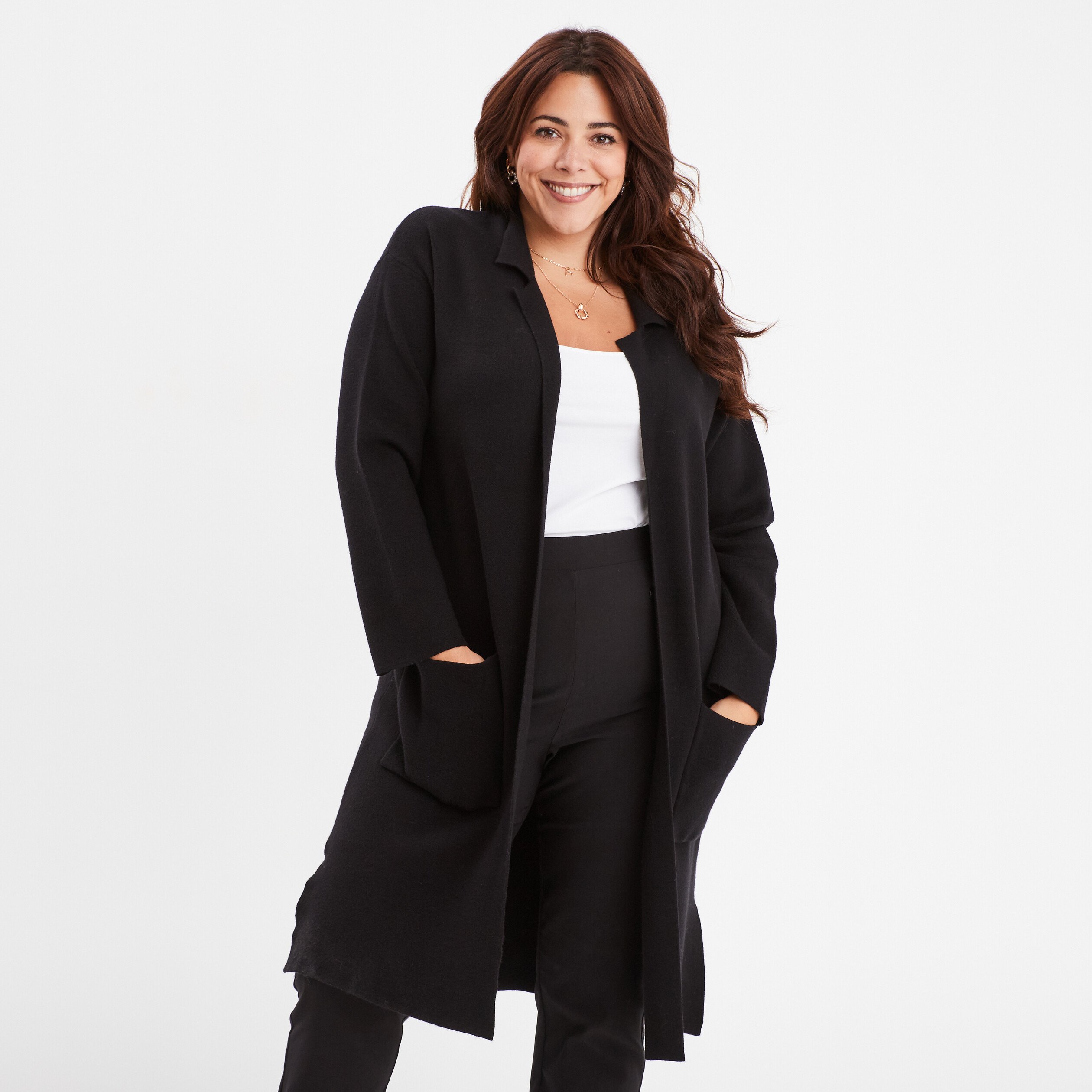 Manteau noir grande taille sale