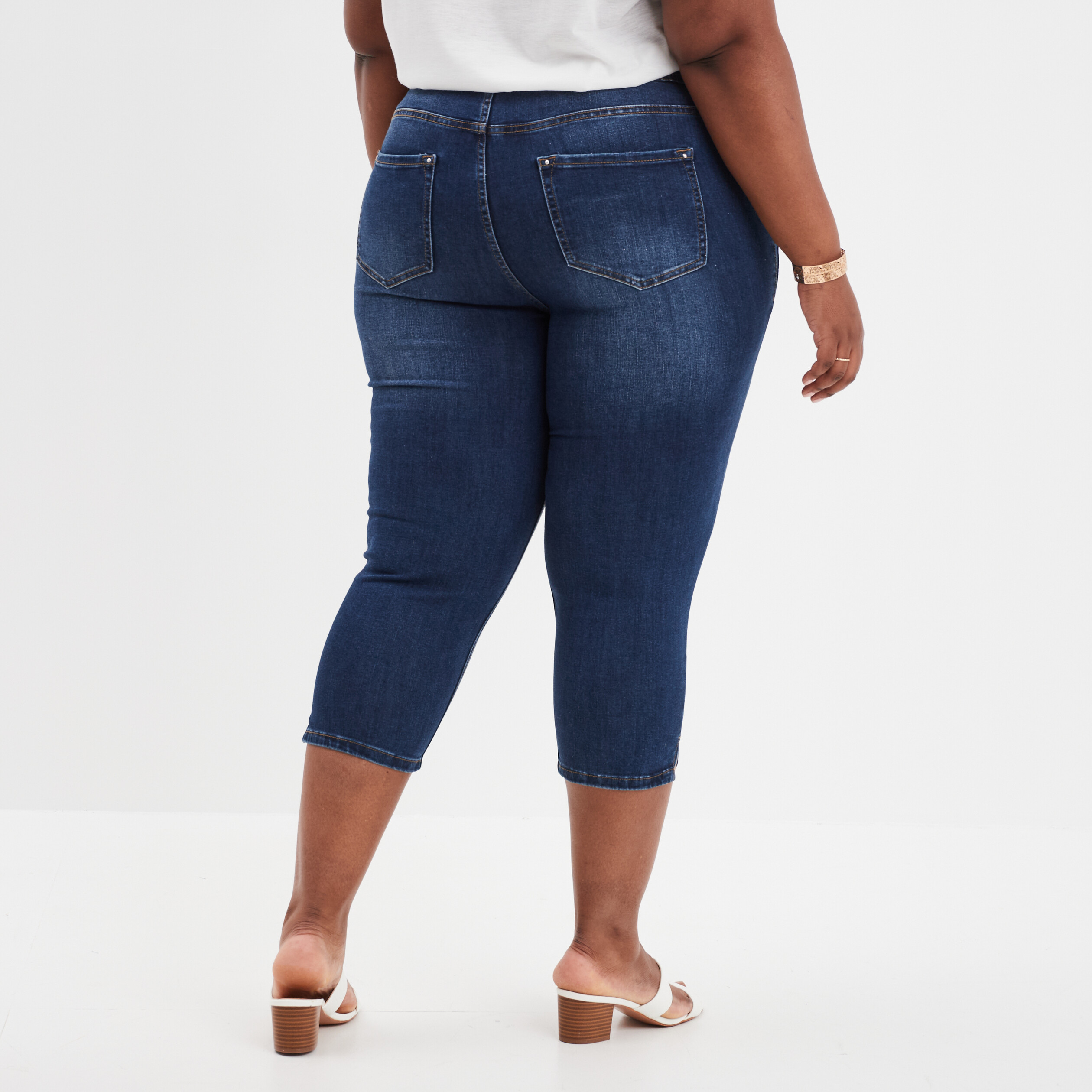 Jeans Slim Taille Haute Me Bleu Fonc Femme Grande Taille La Halle