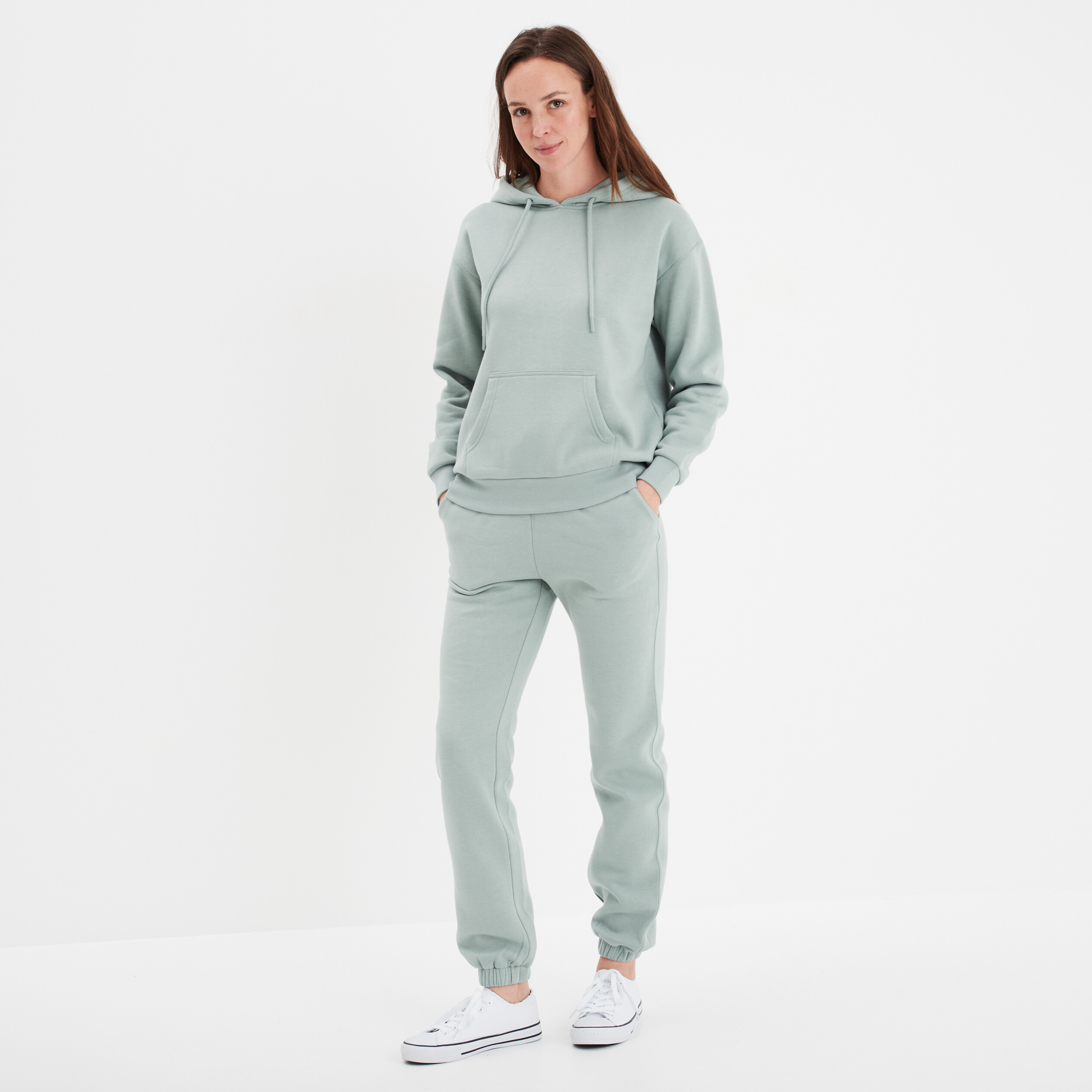 Pantalon jogging droit molleton vert pastel femme La Halle