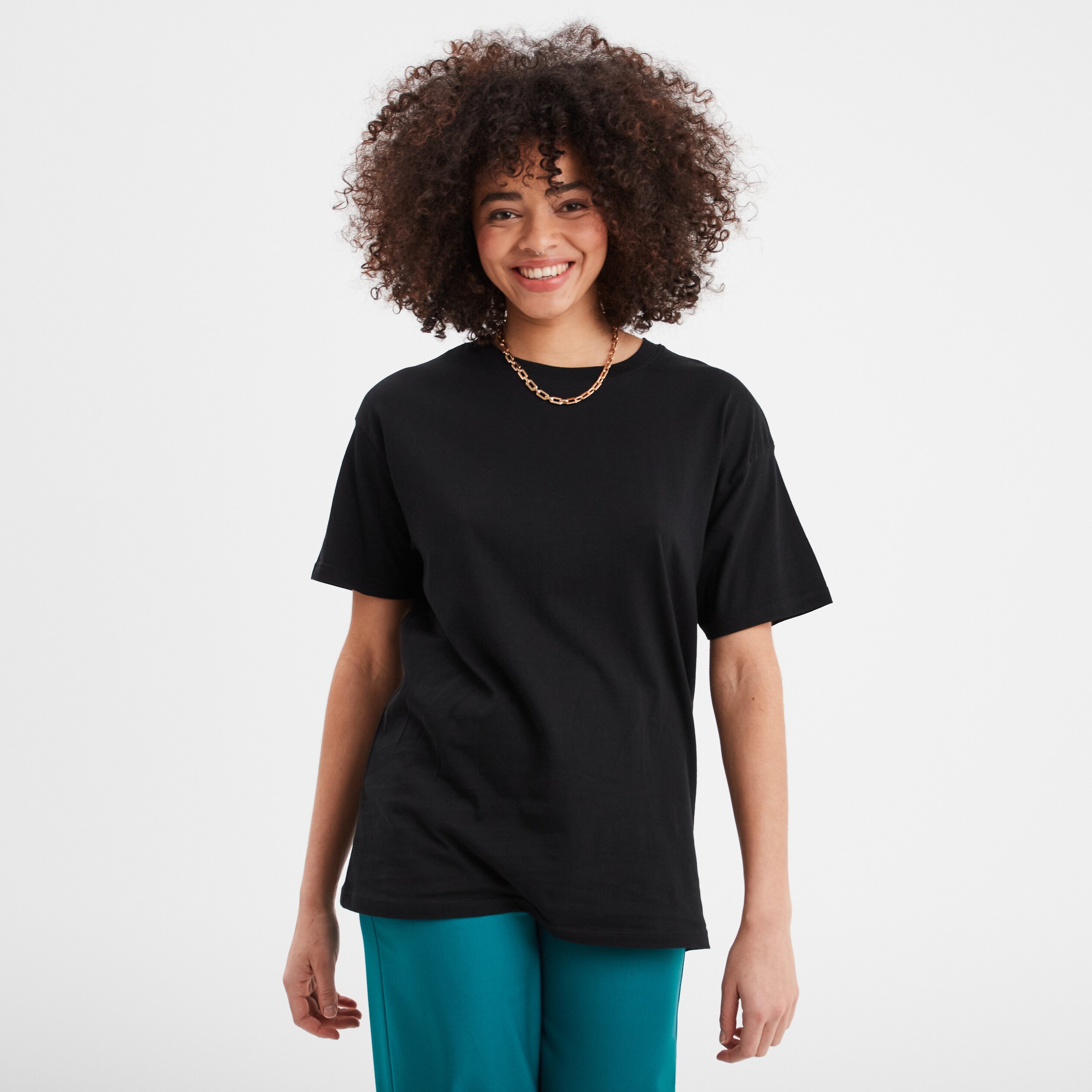 Tee shirt noir coton femme online