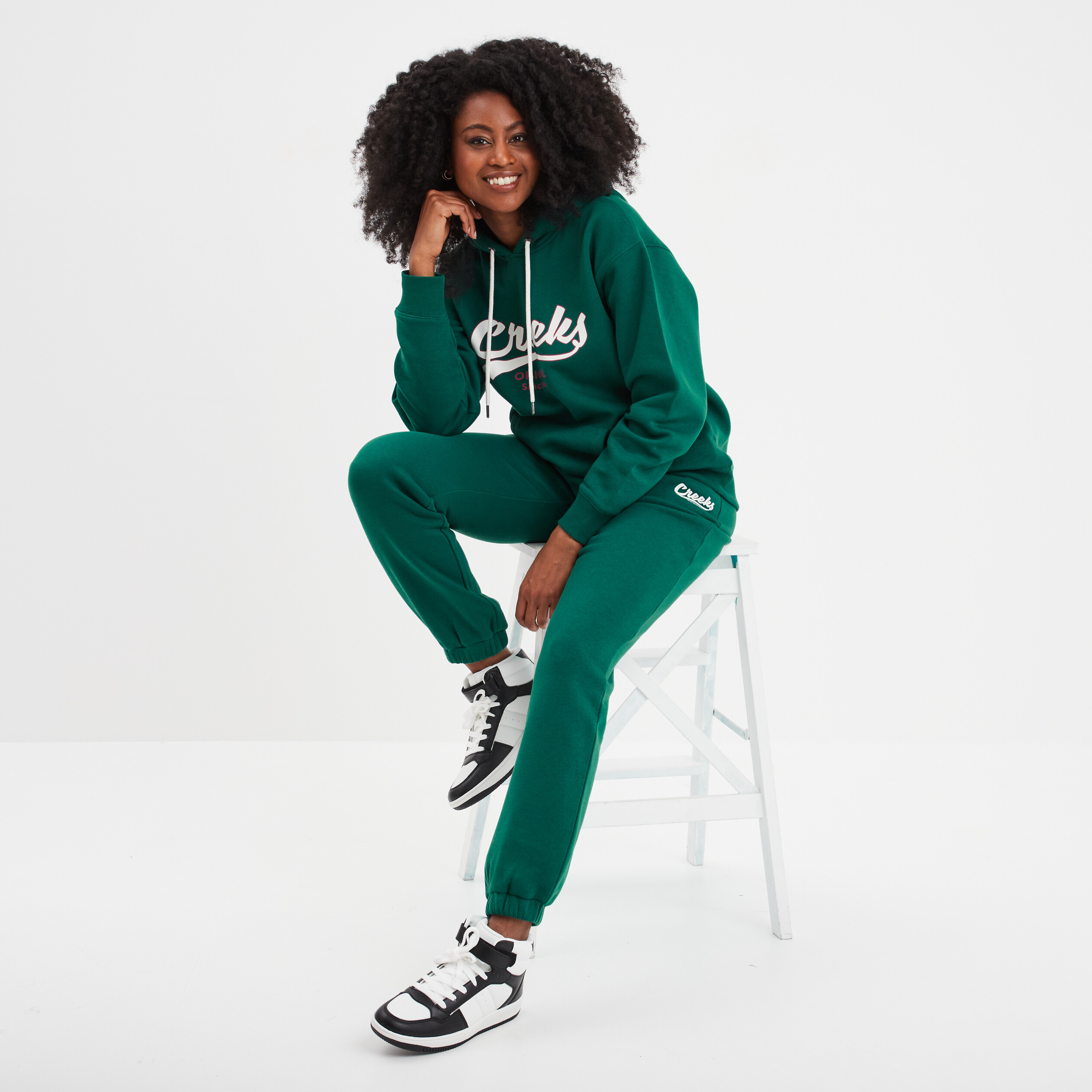 Pantalon de jogging elastique Creeks vert emeraude femme La Halle