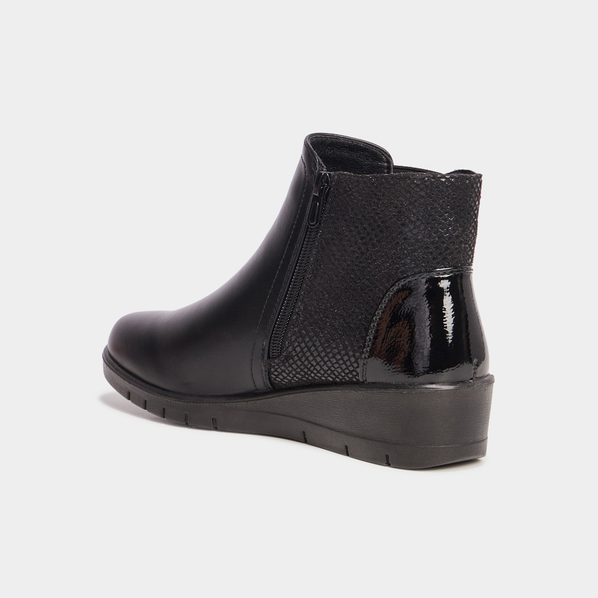 Bottines compensees noir femme