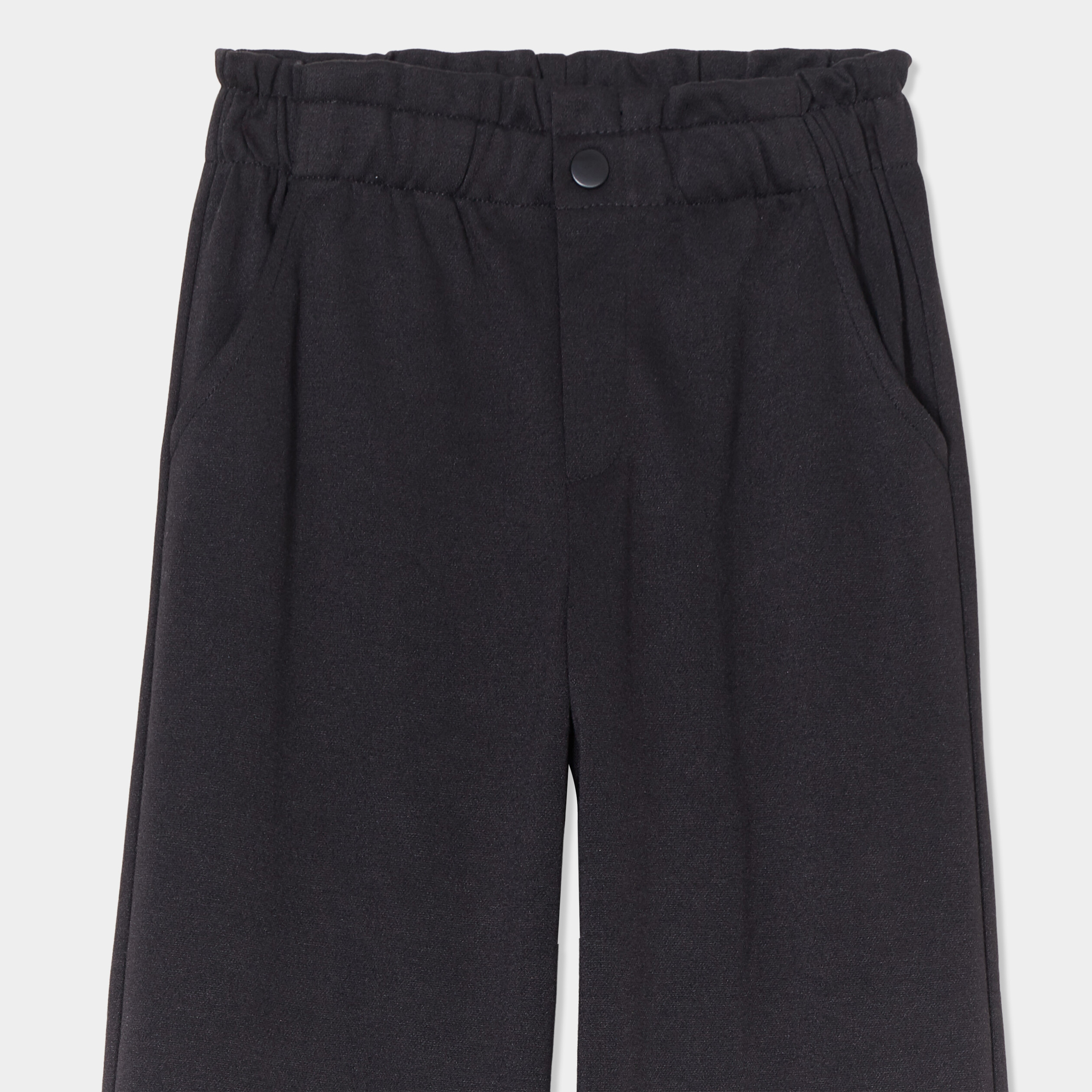 Pantalon large taille elastiquee noir fille