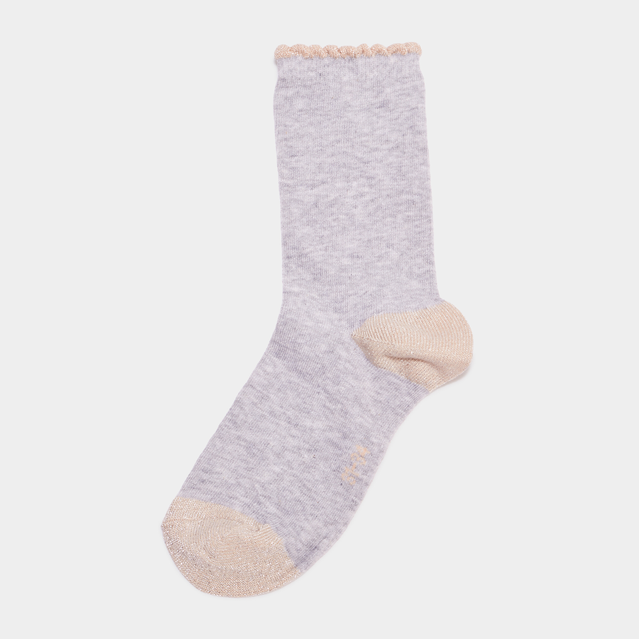 Lot 5 paires chaussettes bord vague gris fille