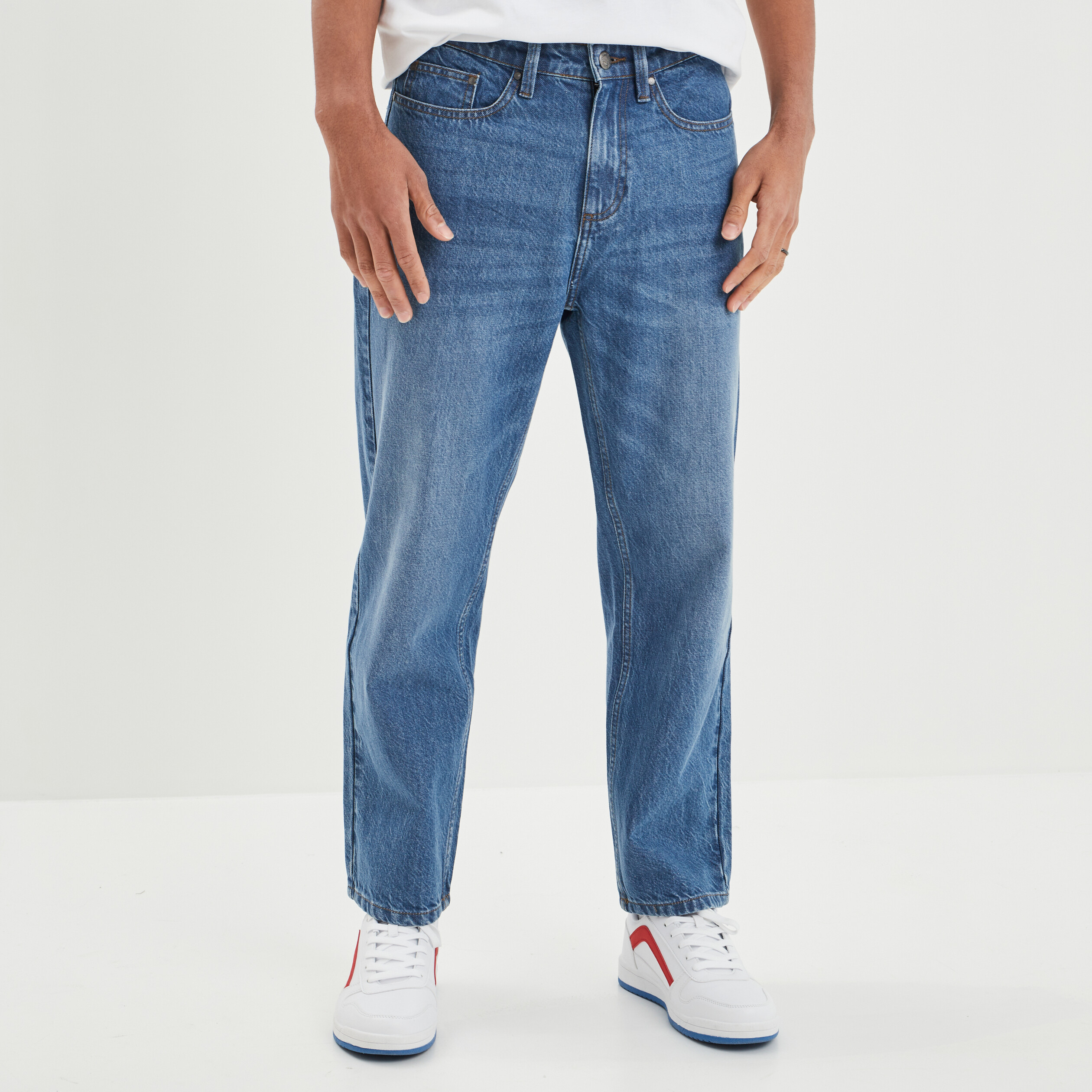 Jeans relaxed Creeks denim stone homme