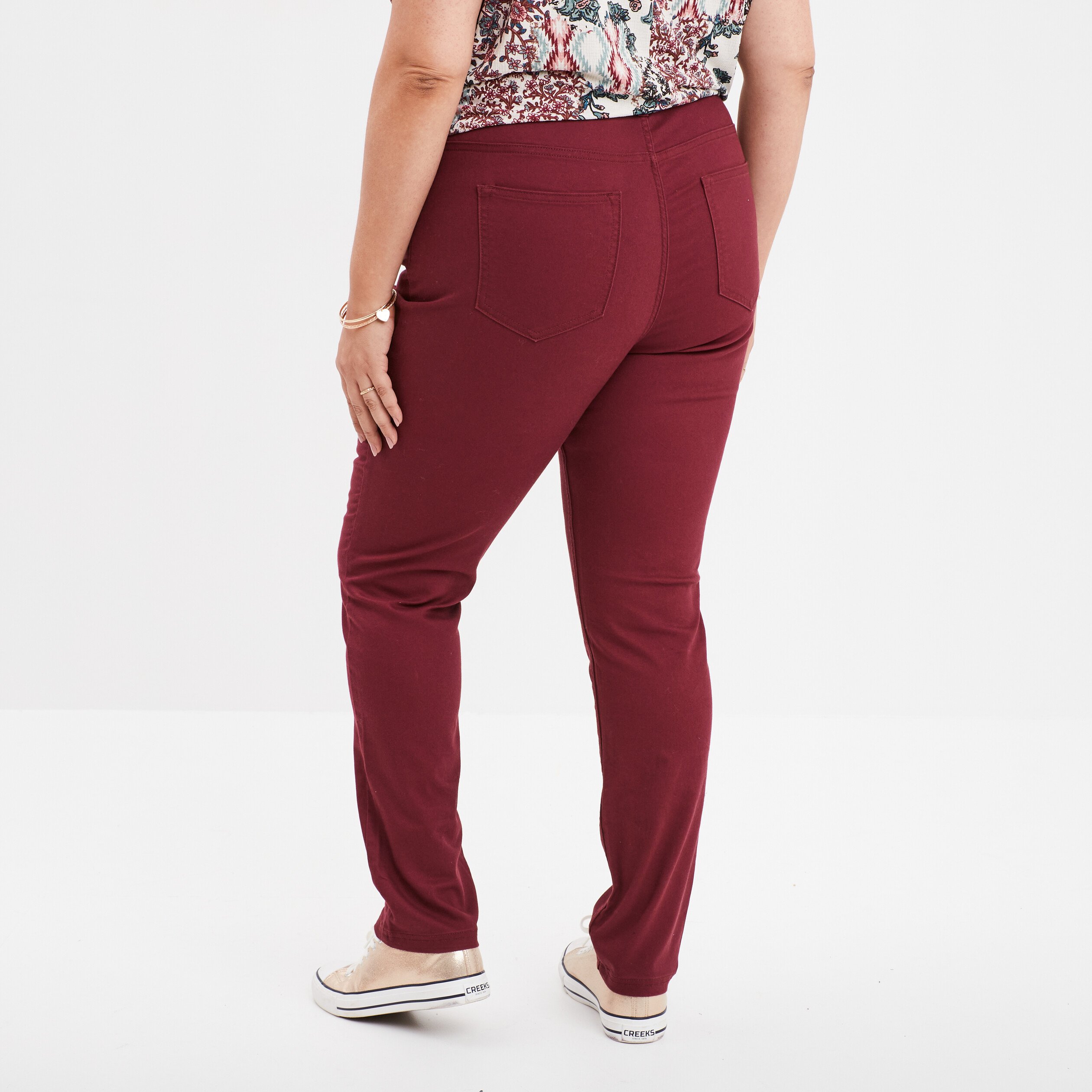 Pantalon taille haute bordeaux hotsell