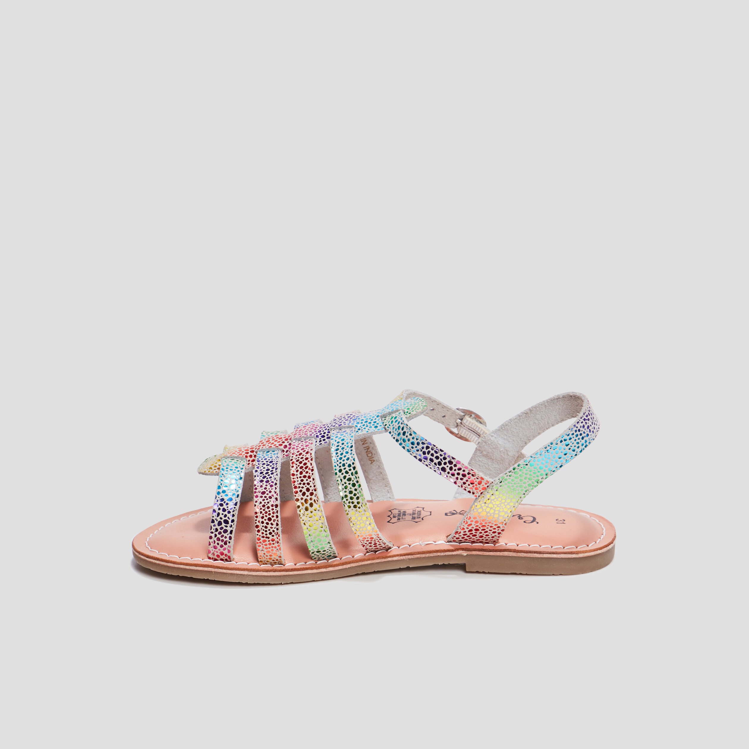 Sandales irisees en cuir Creeks multicolore fille La Halle