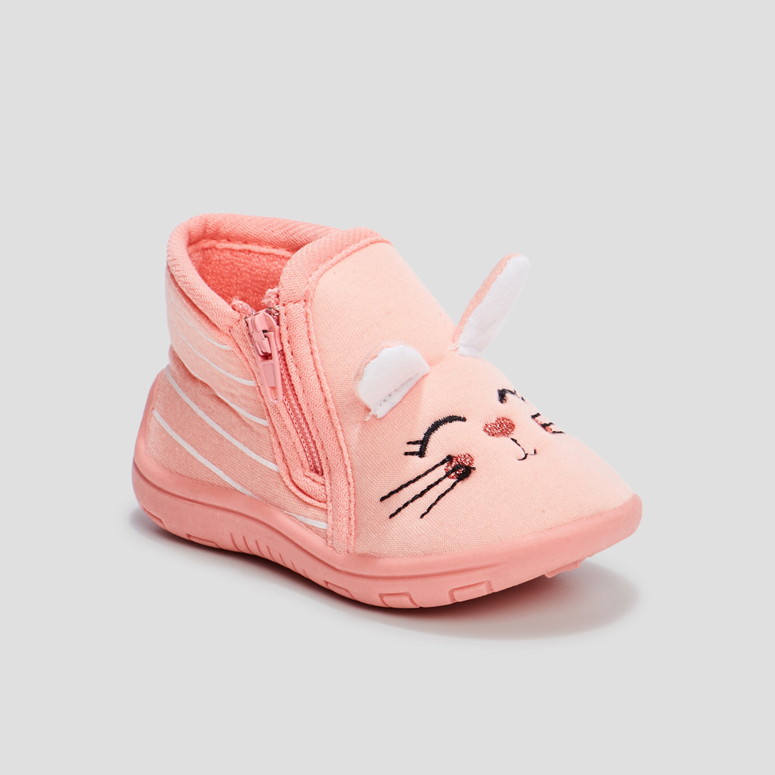 Chaussons bottillons rose bebe fille