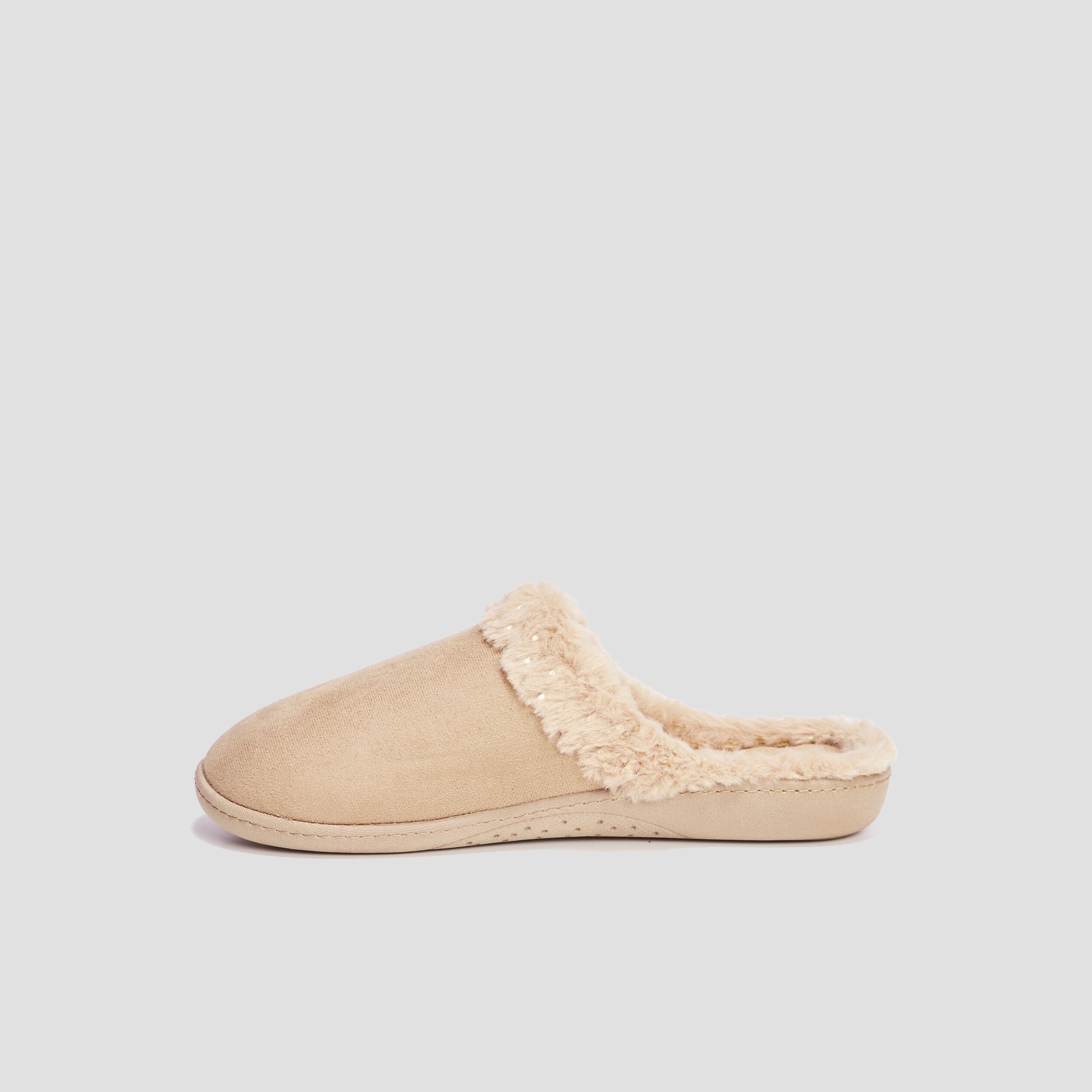 Chaussons mules Isotoner camel femme