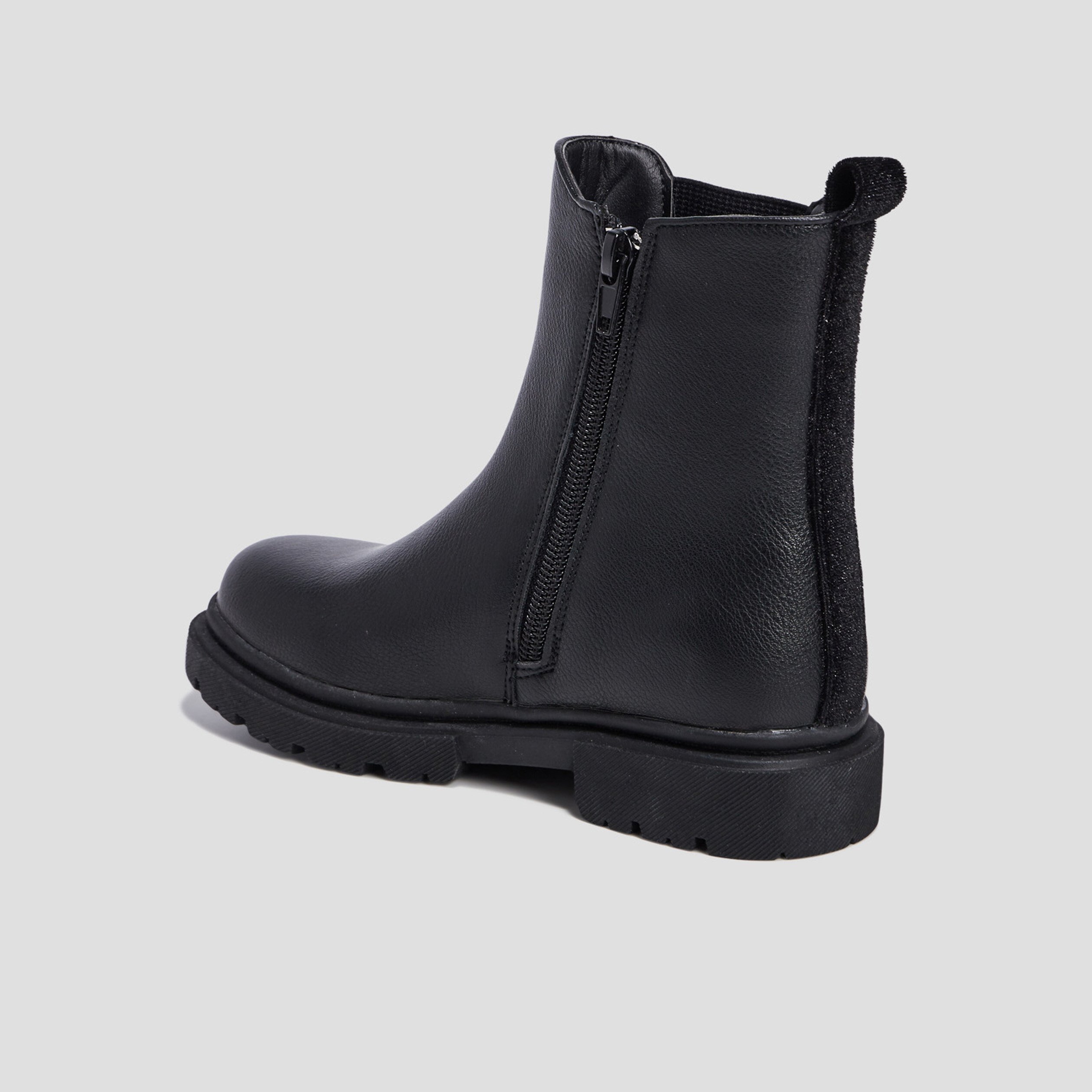 Bottines chelsea crantees noir fille