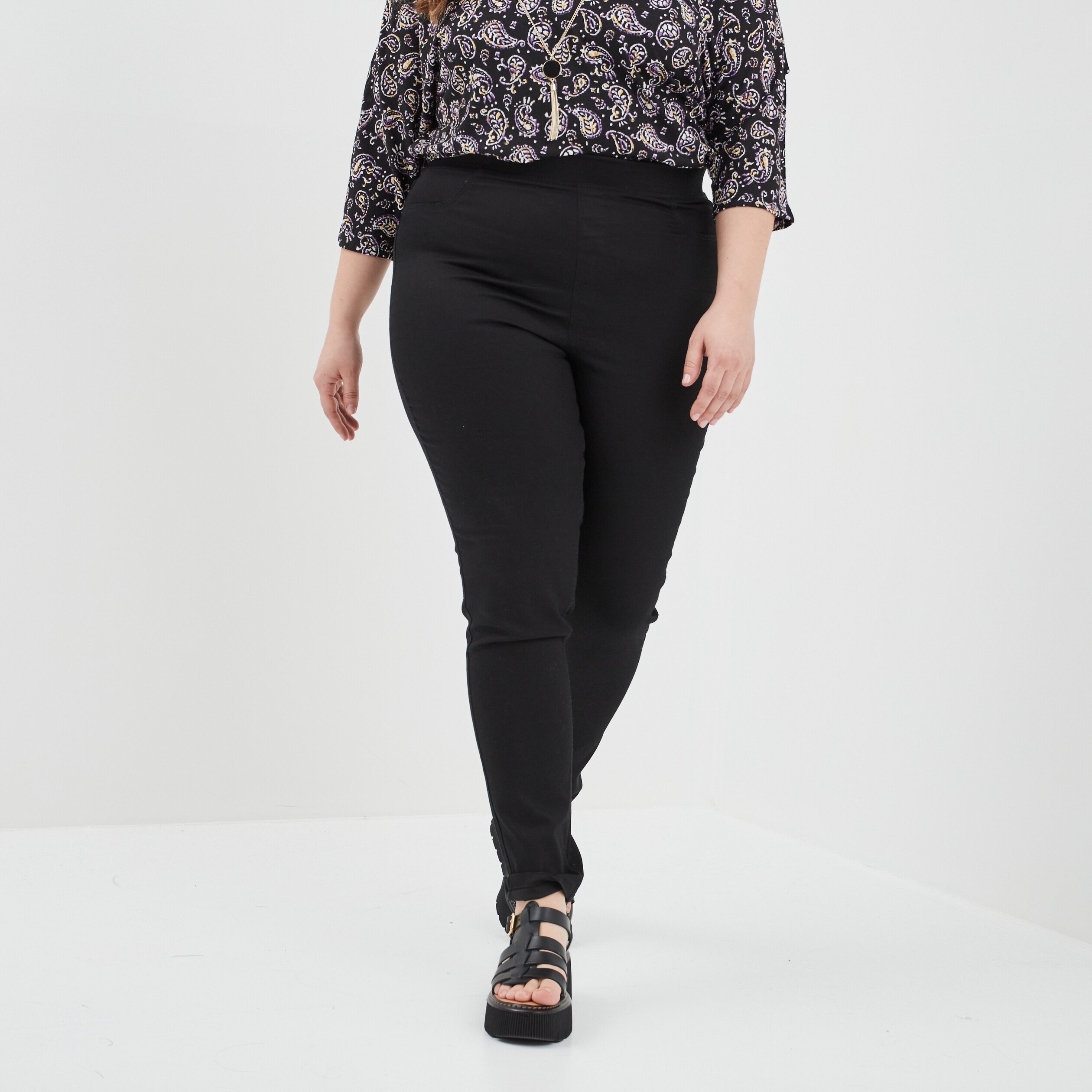 Jegging taille elastiquee grande taille noir femme grande taille La Halle