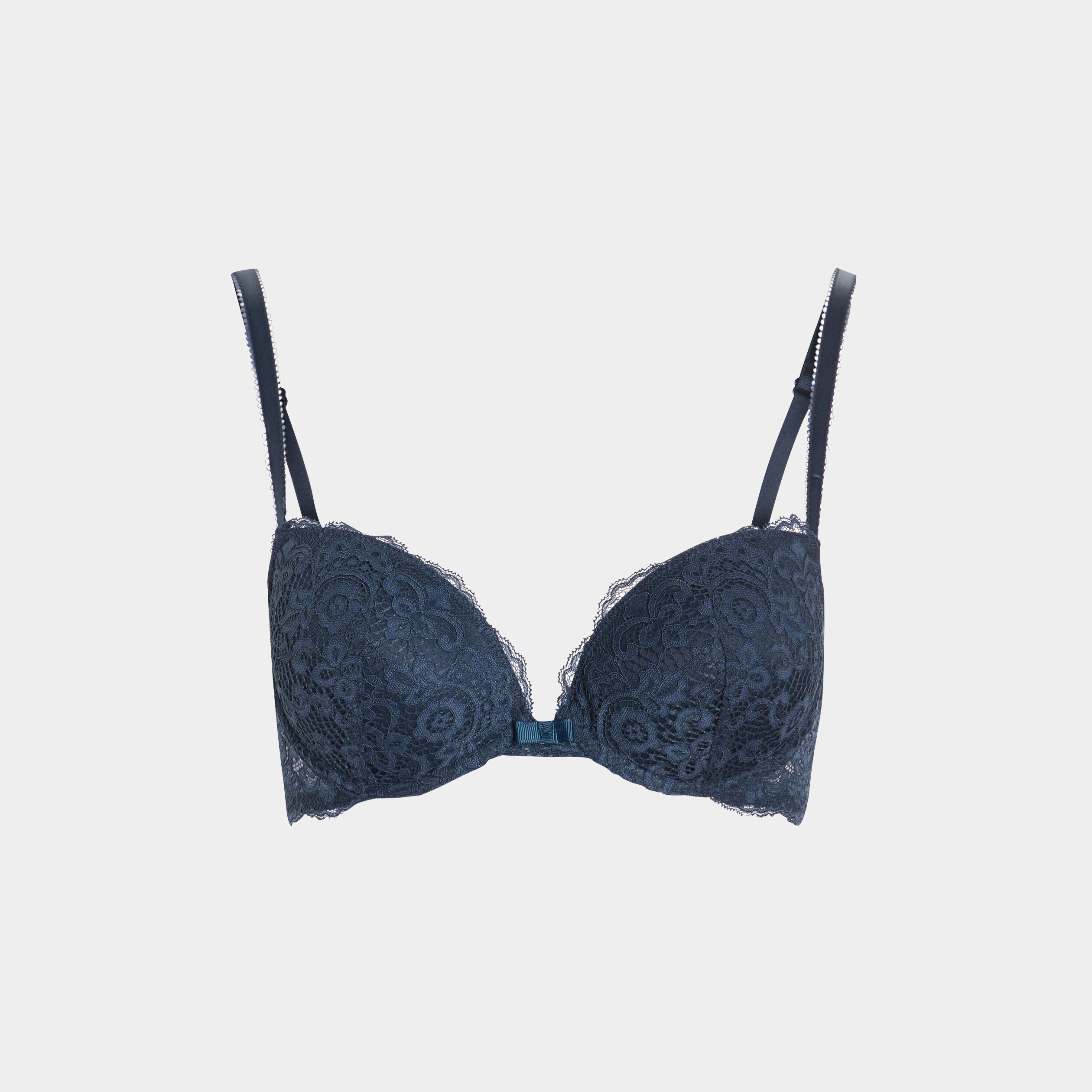 Soutien-gorge en dentelle ampliforme bleu pétrole femme