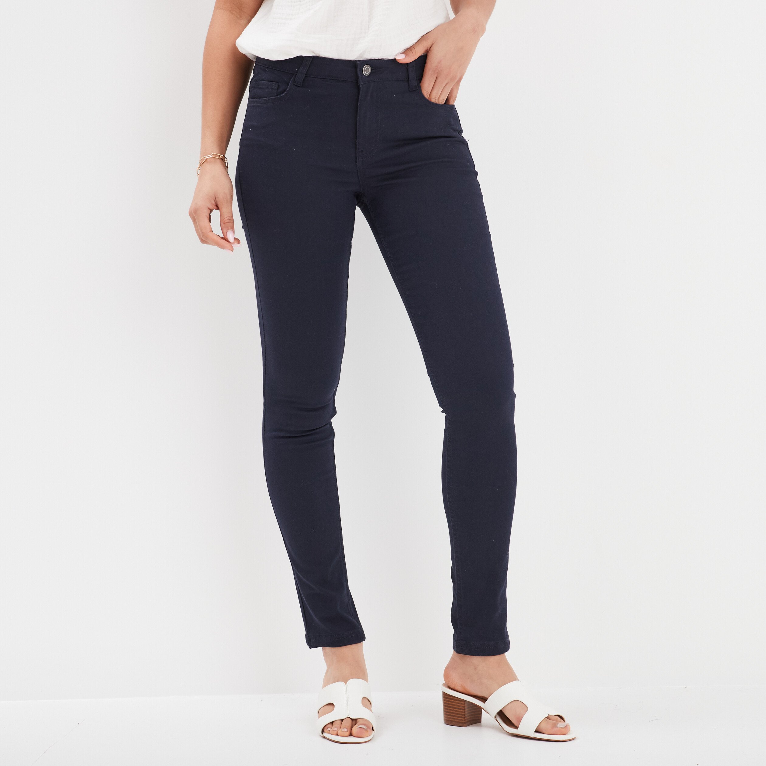 Pantalon skinny bleu marine femme sale