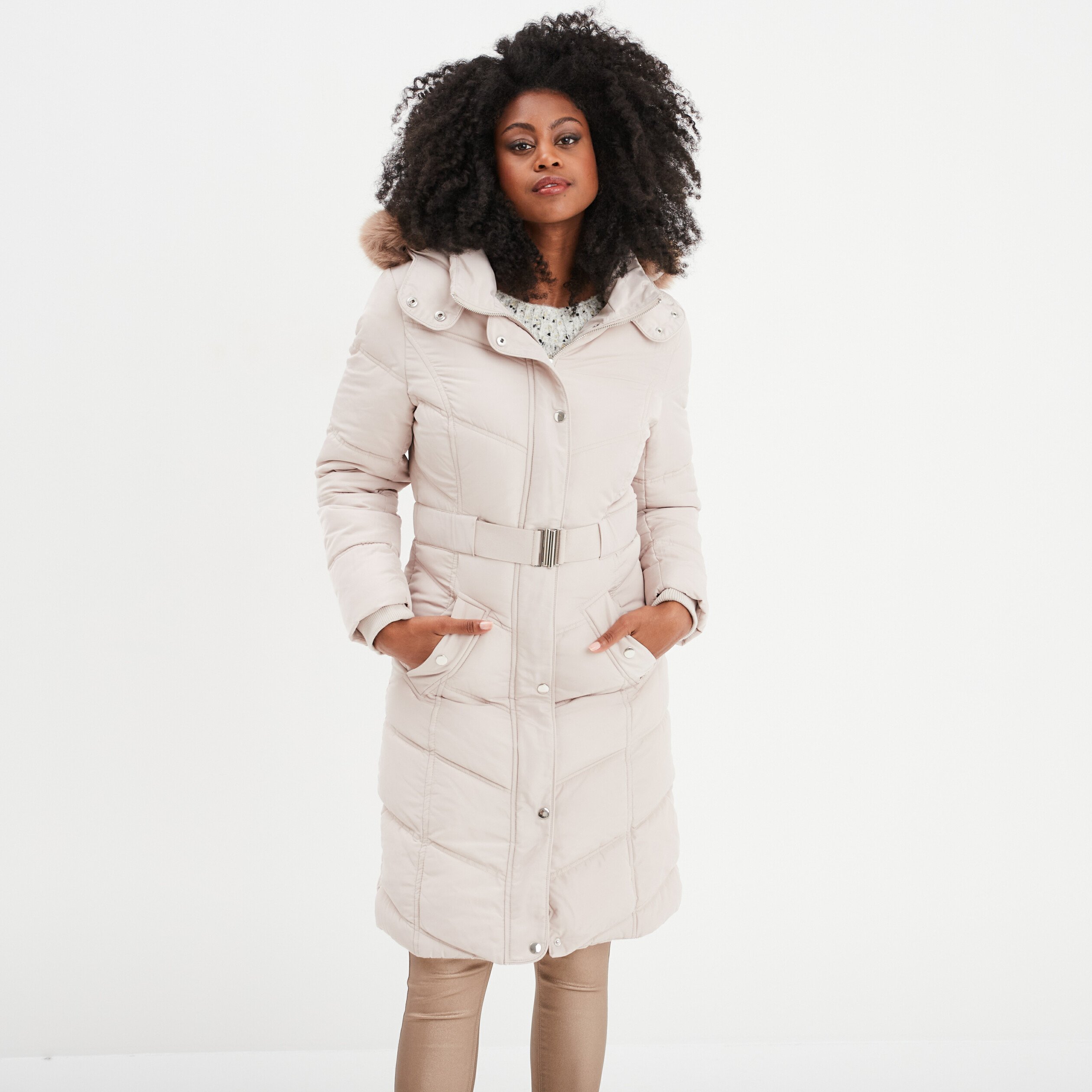 Manteau femme cintré avec capuche best sale