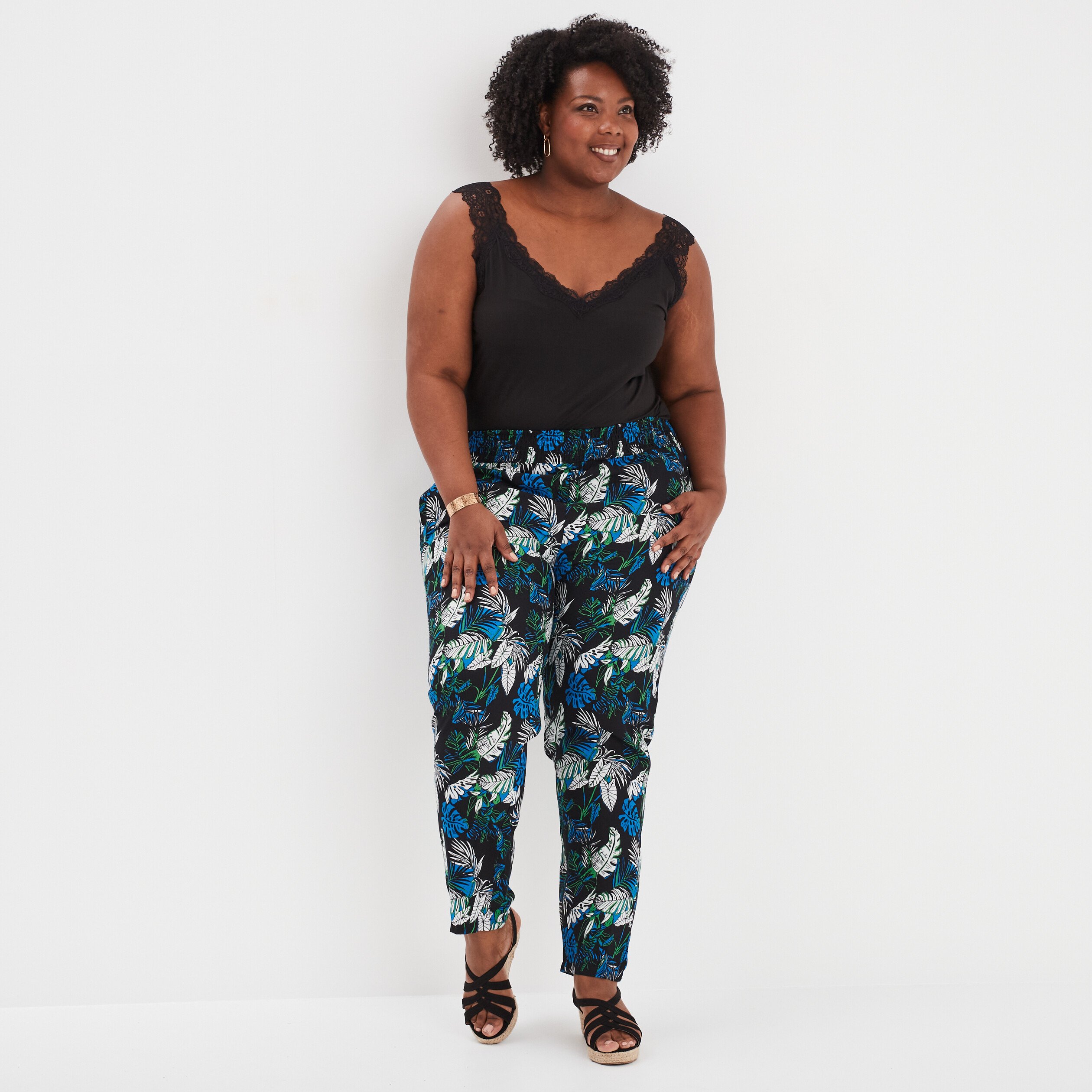 Pantalon fluide grande taille femme hotsell