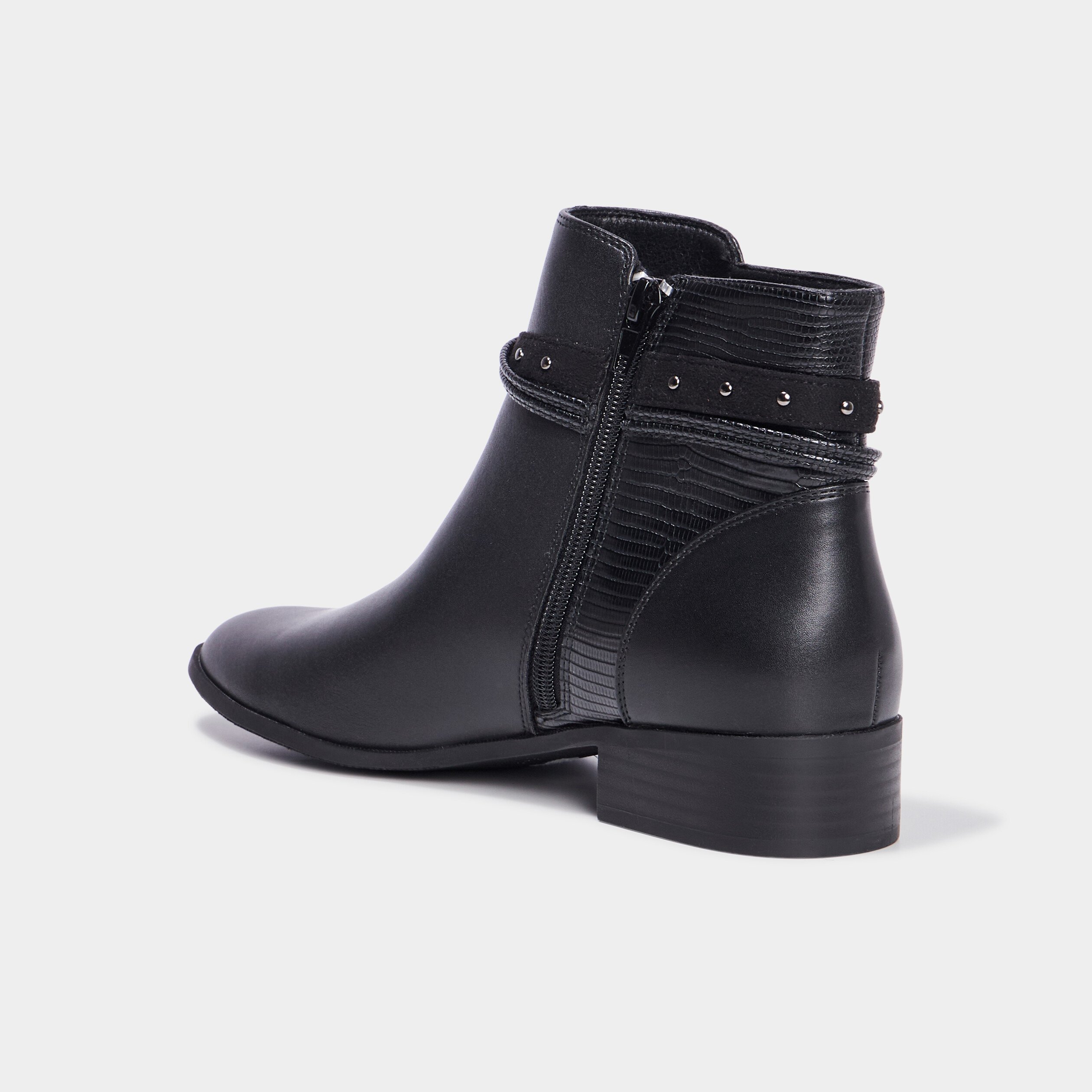 Bottines noires talon plat hotsell