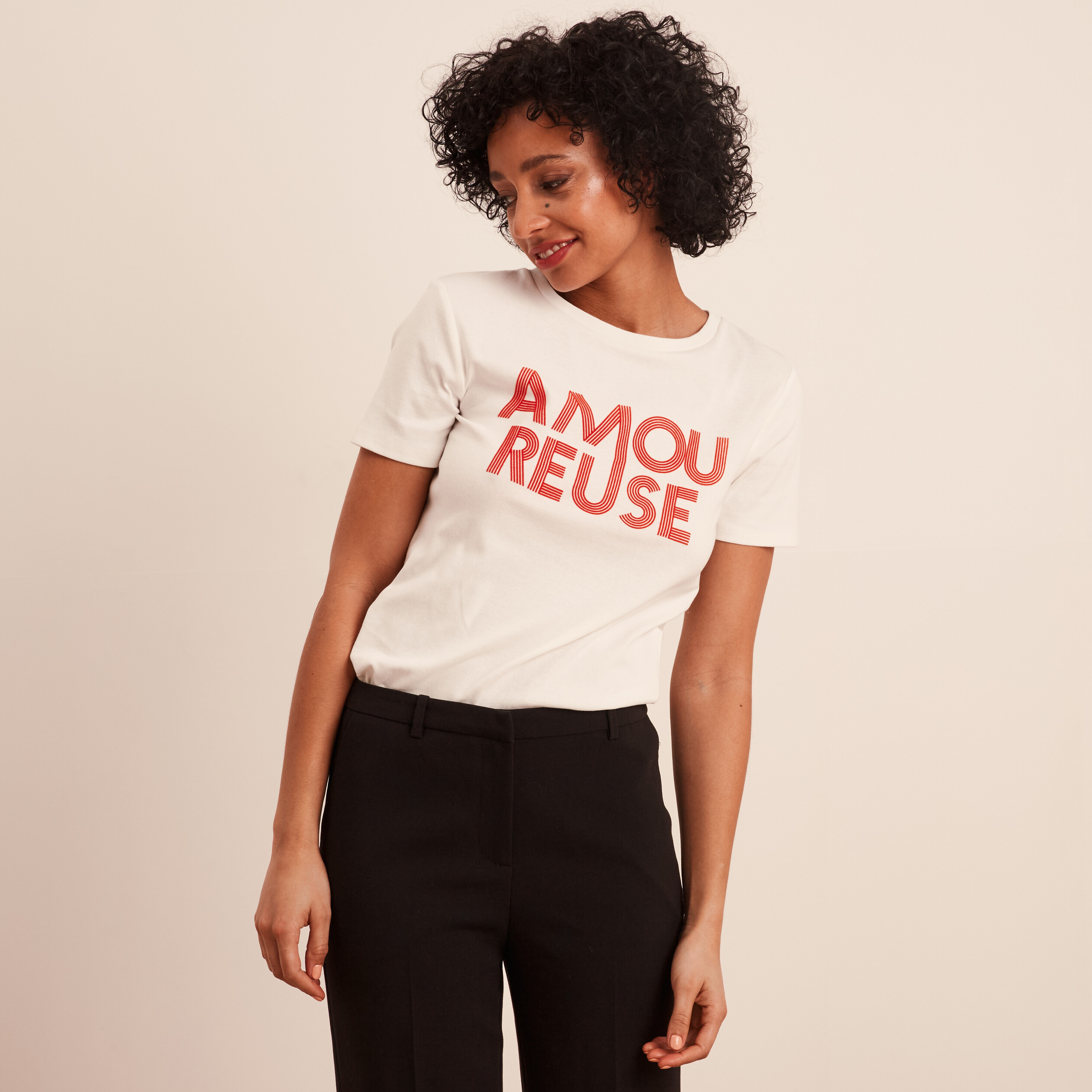 T shirt femme best sale col rond manches courtes