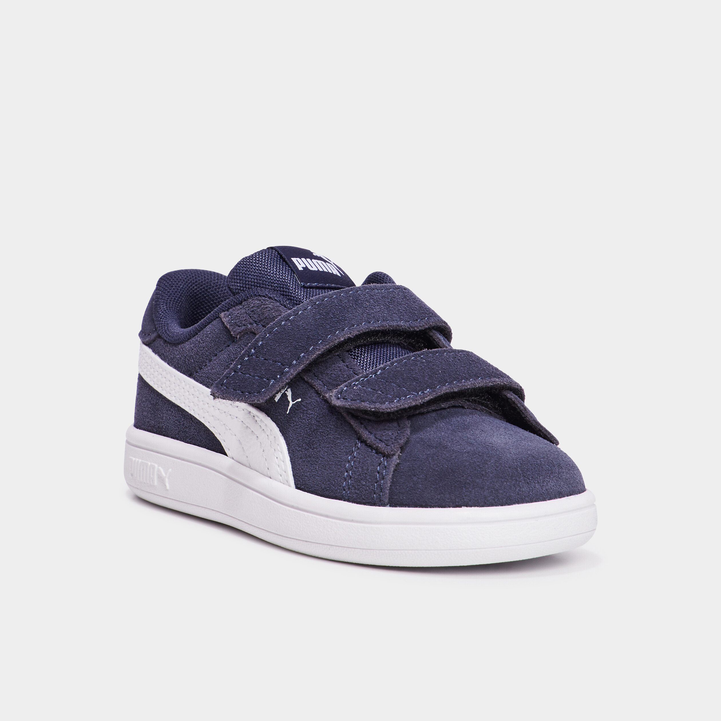 Tennis basses scratchs en cuir Puma bleu marine gar on La Halle