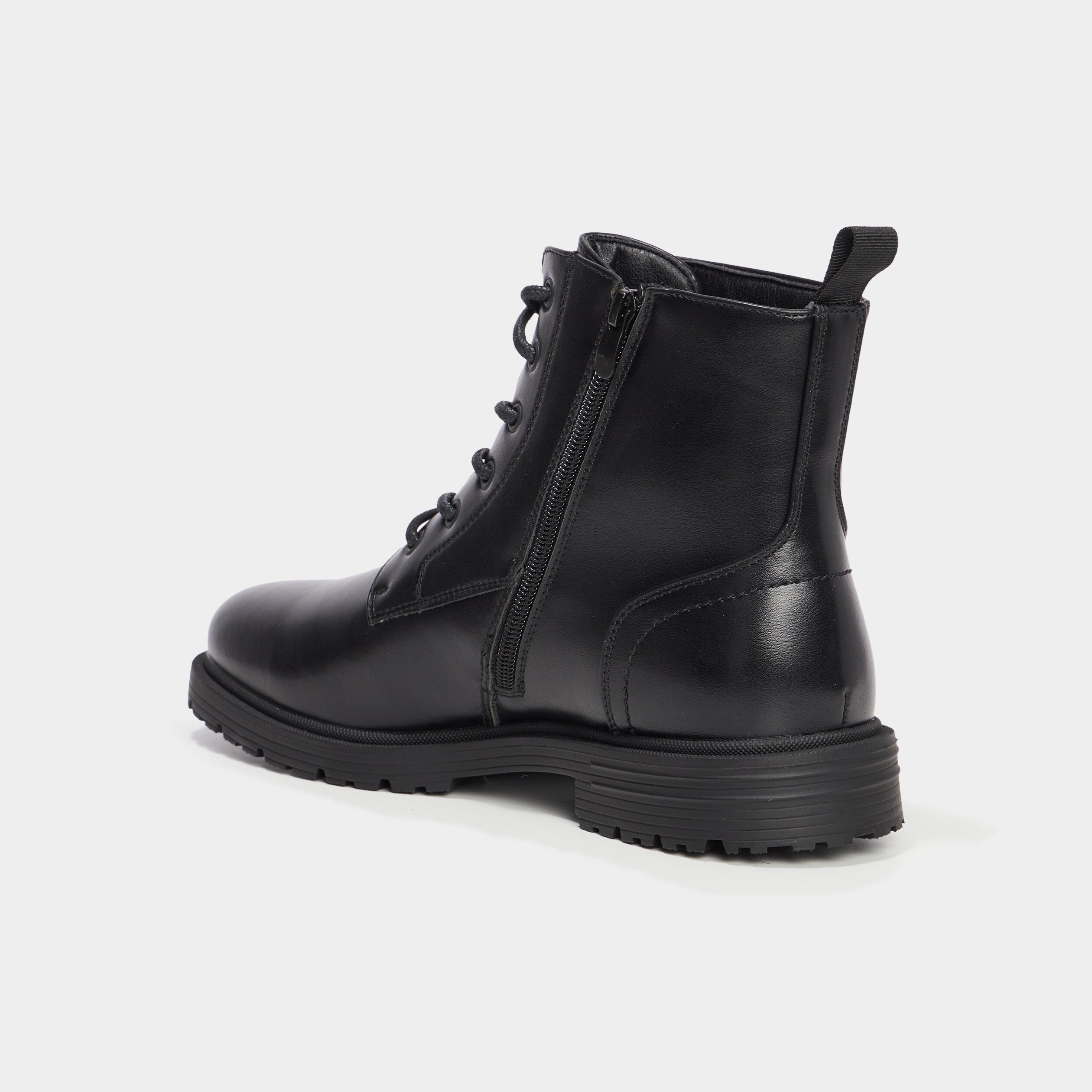 Boots zippees effet similicuir noir homme La Halle