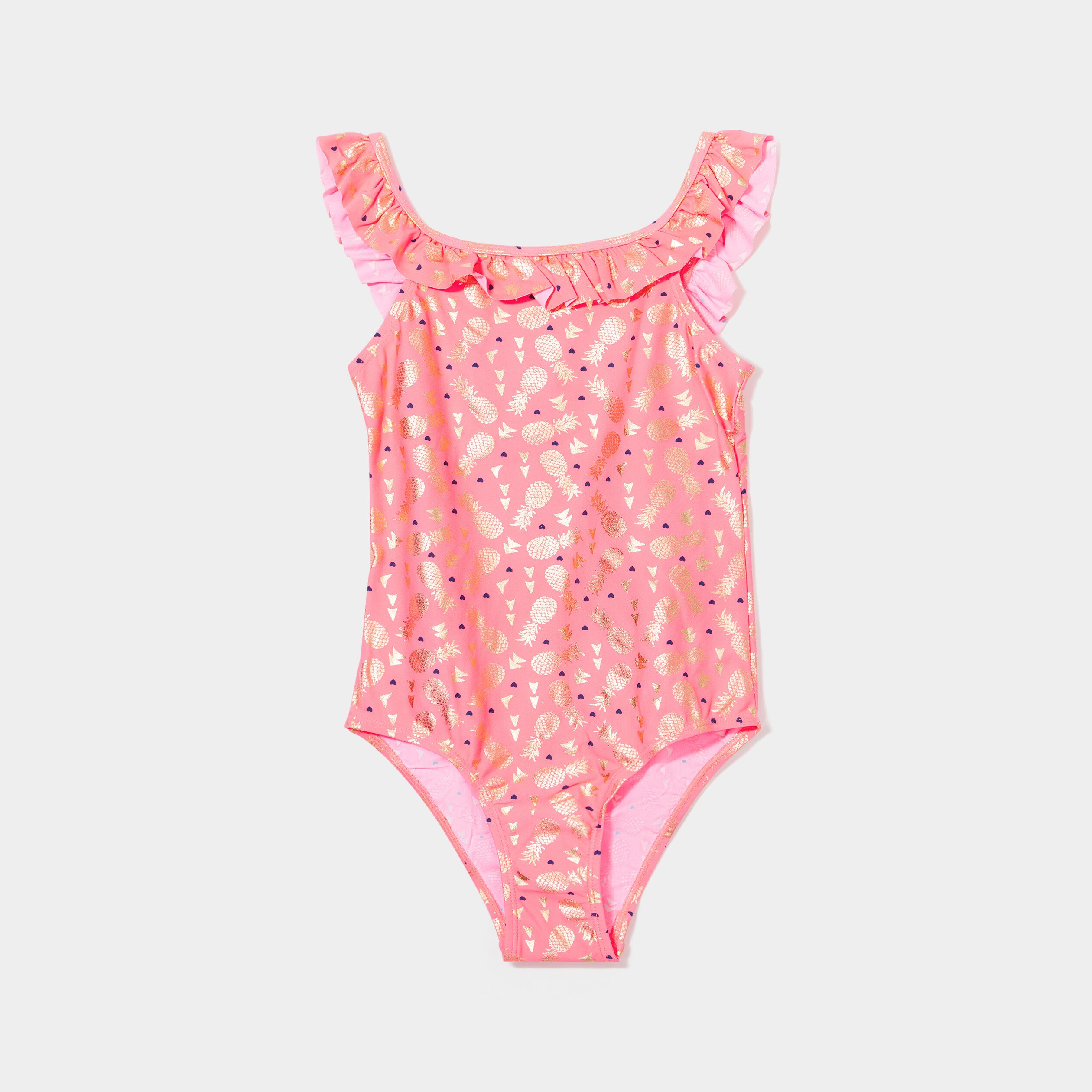 Maillot de bain 1 pièce fille playa - corail, Fille