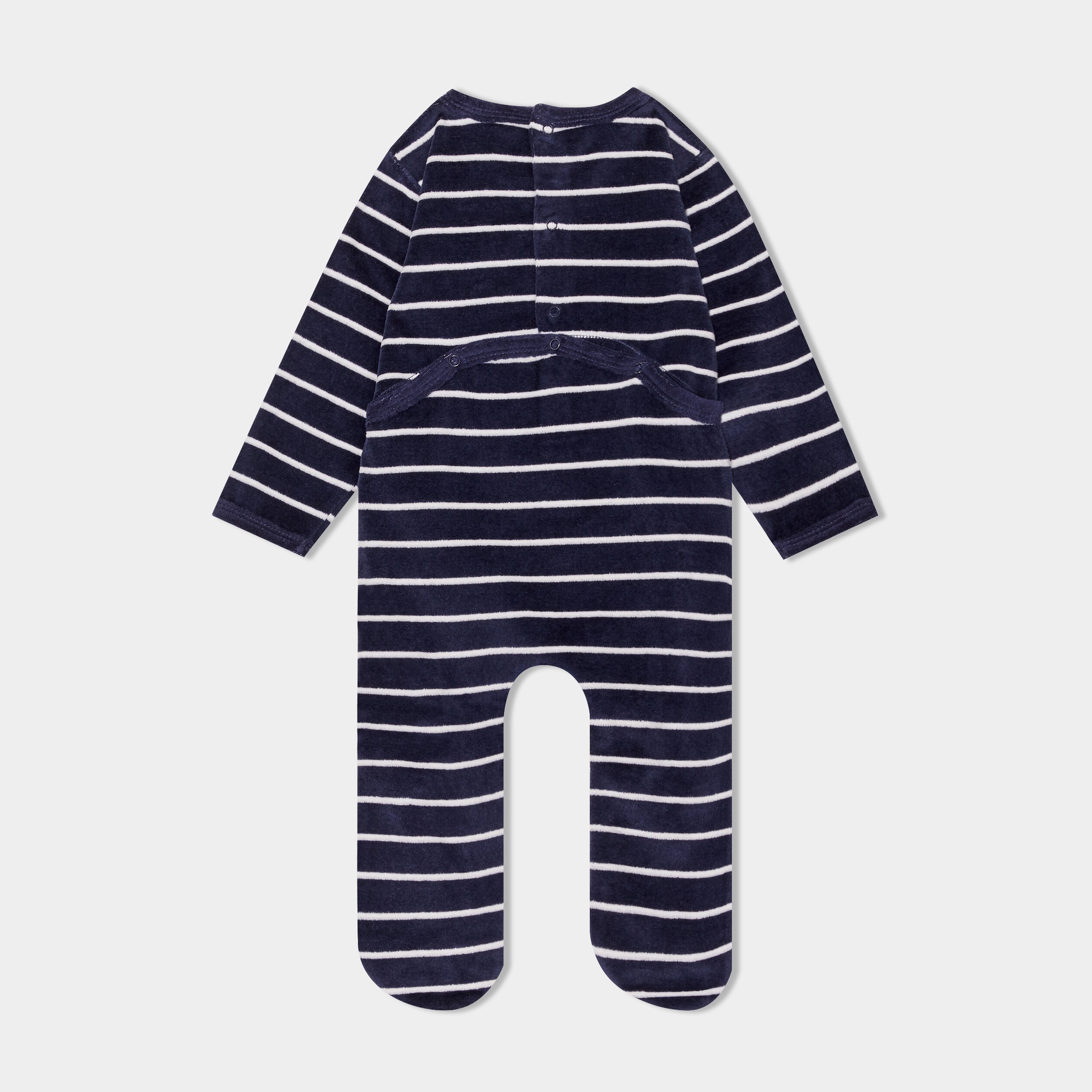 Pyjama dors bien manches longues velours bleu marine bebe garcon