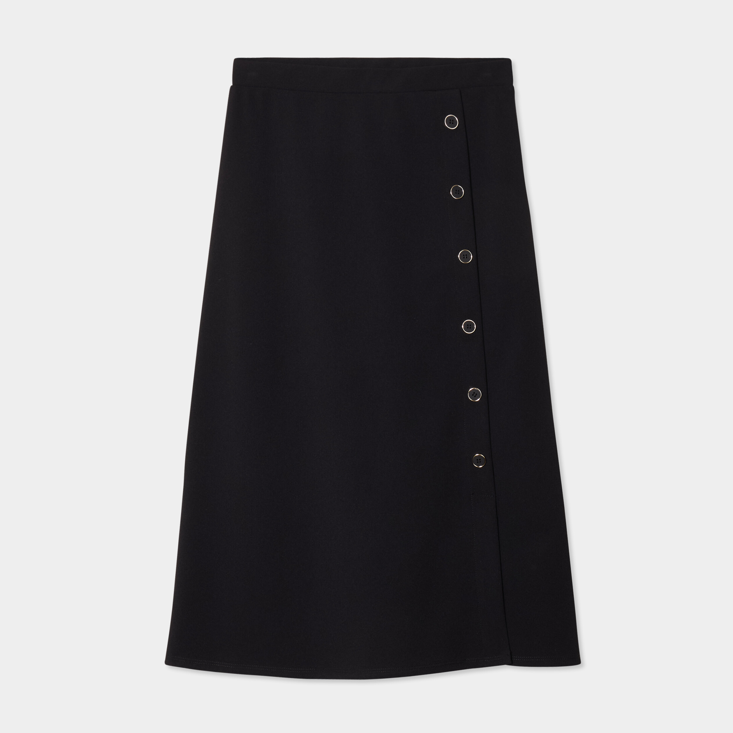 Jupe midi fendue avec boutons noir femme La Halle