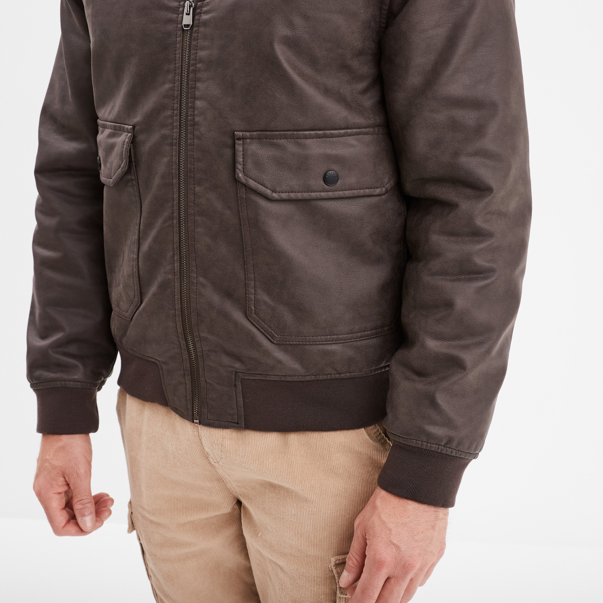 Blouson cuir creeks fashion homme