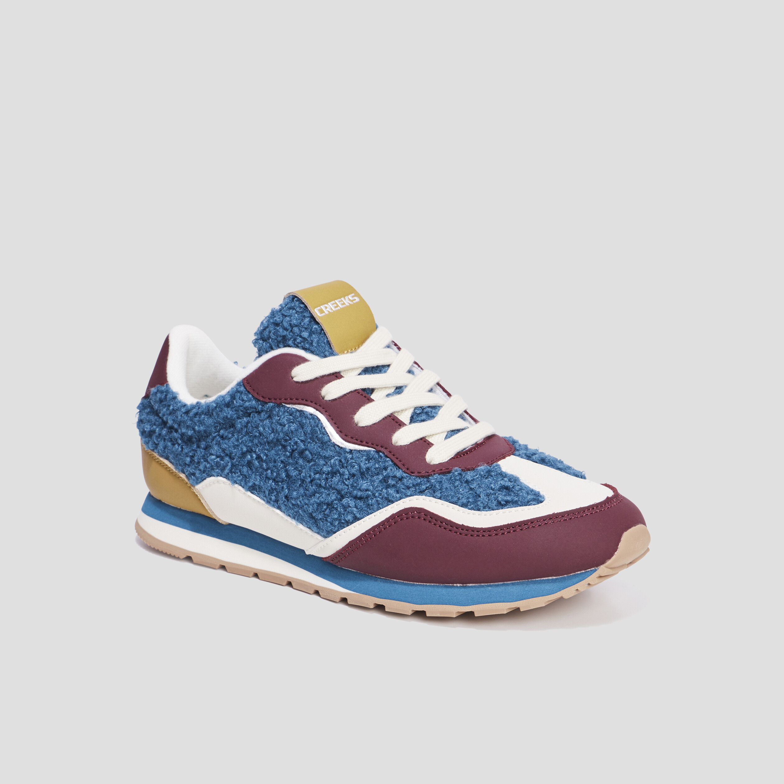 Baskets running laine de mouton Creeks bleu femme