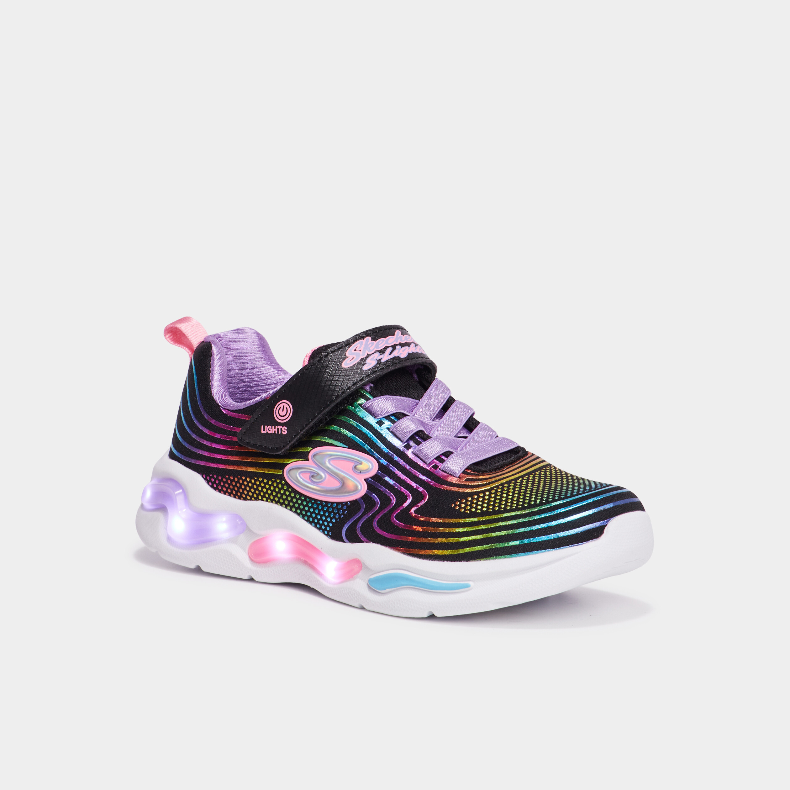 Baskets running lumineuses Skechers noir fille