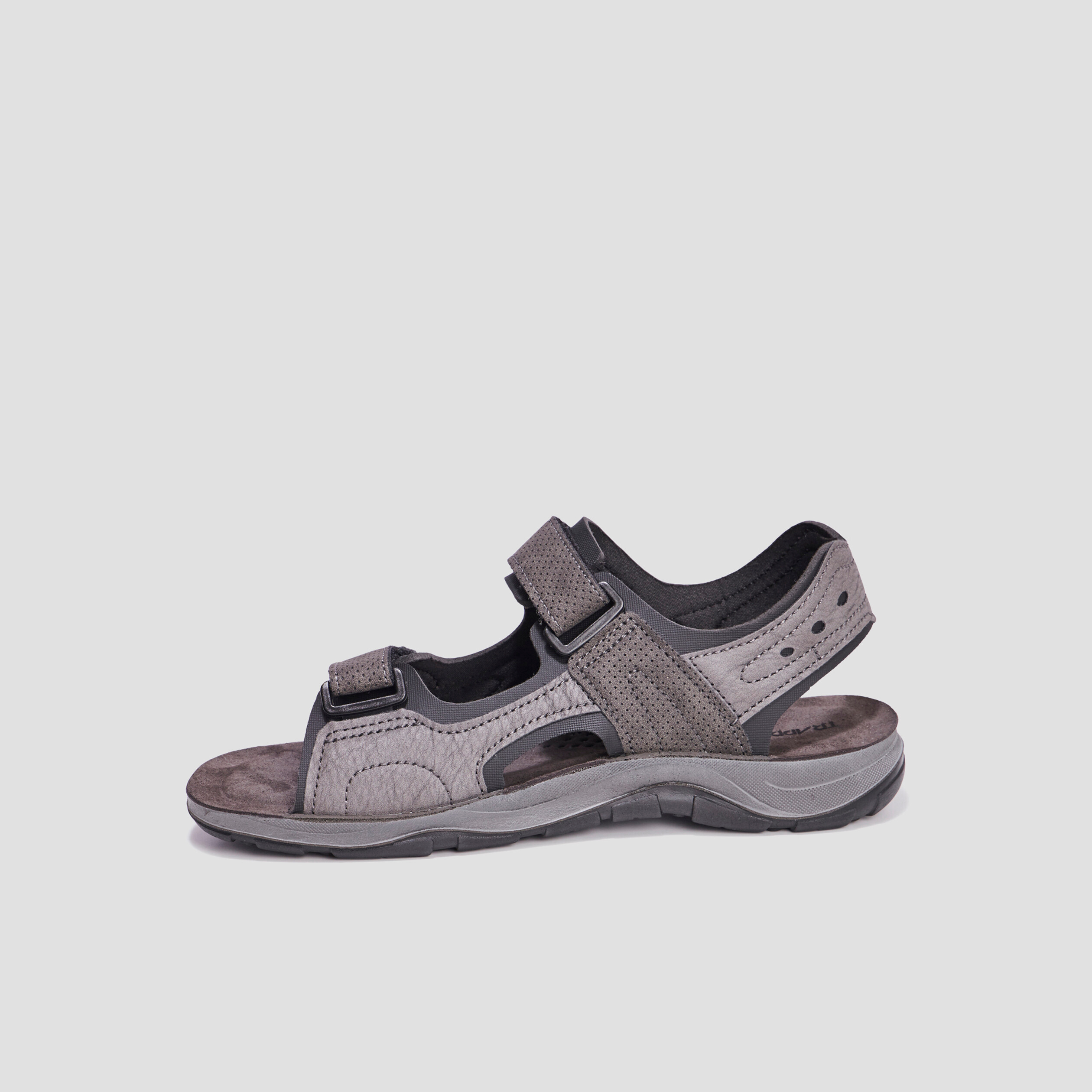 Sandales a scratchs Trappeur gris fonce homme La Halle