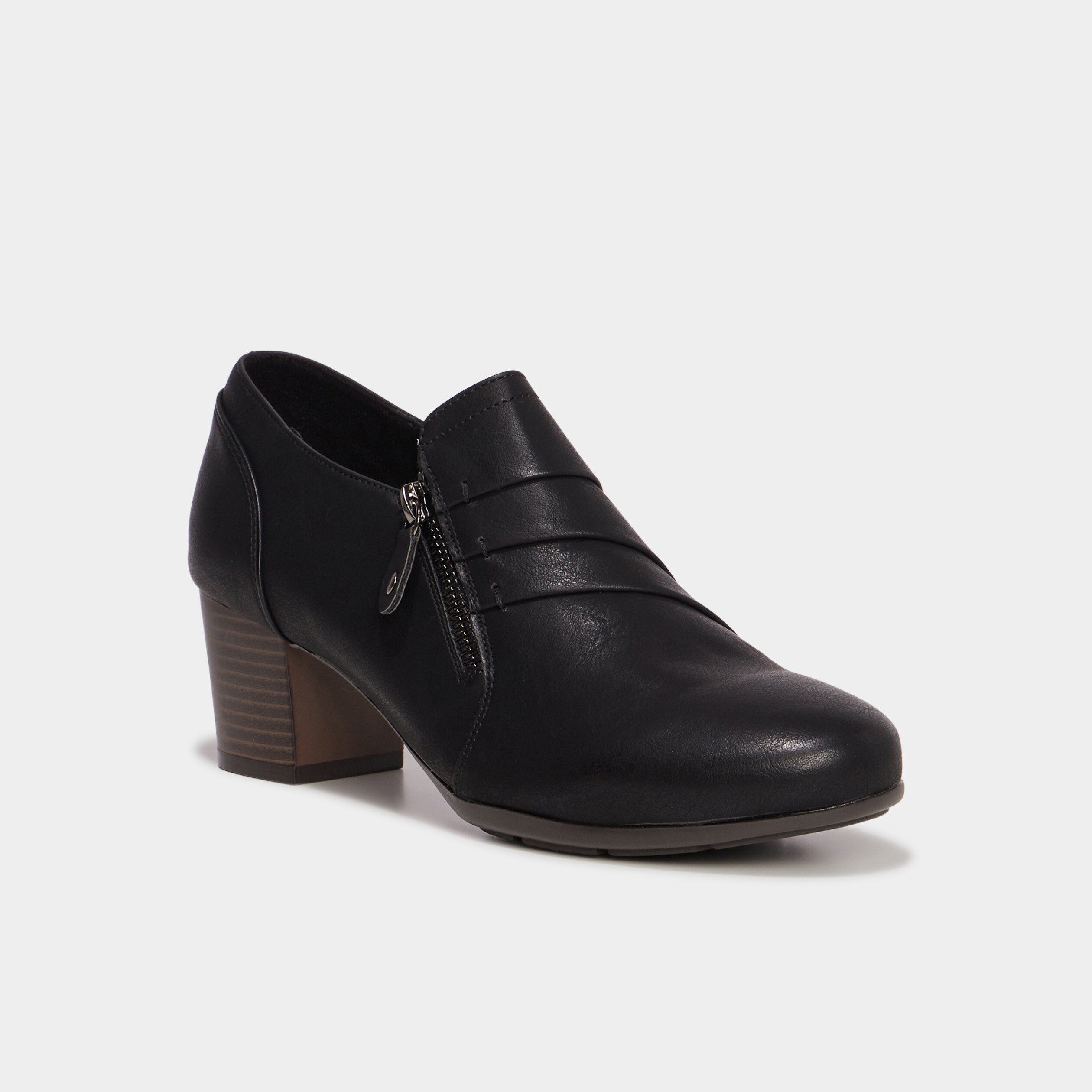 Loafers a talons zippees Confortissimo noir femme