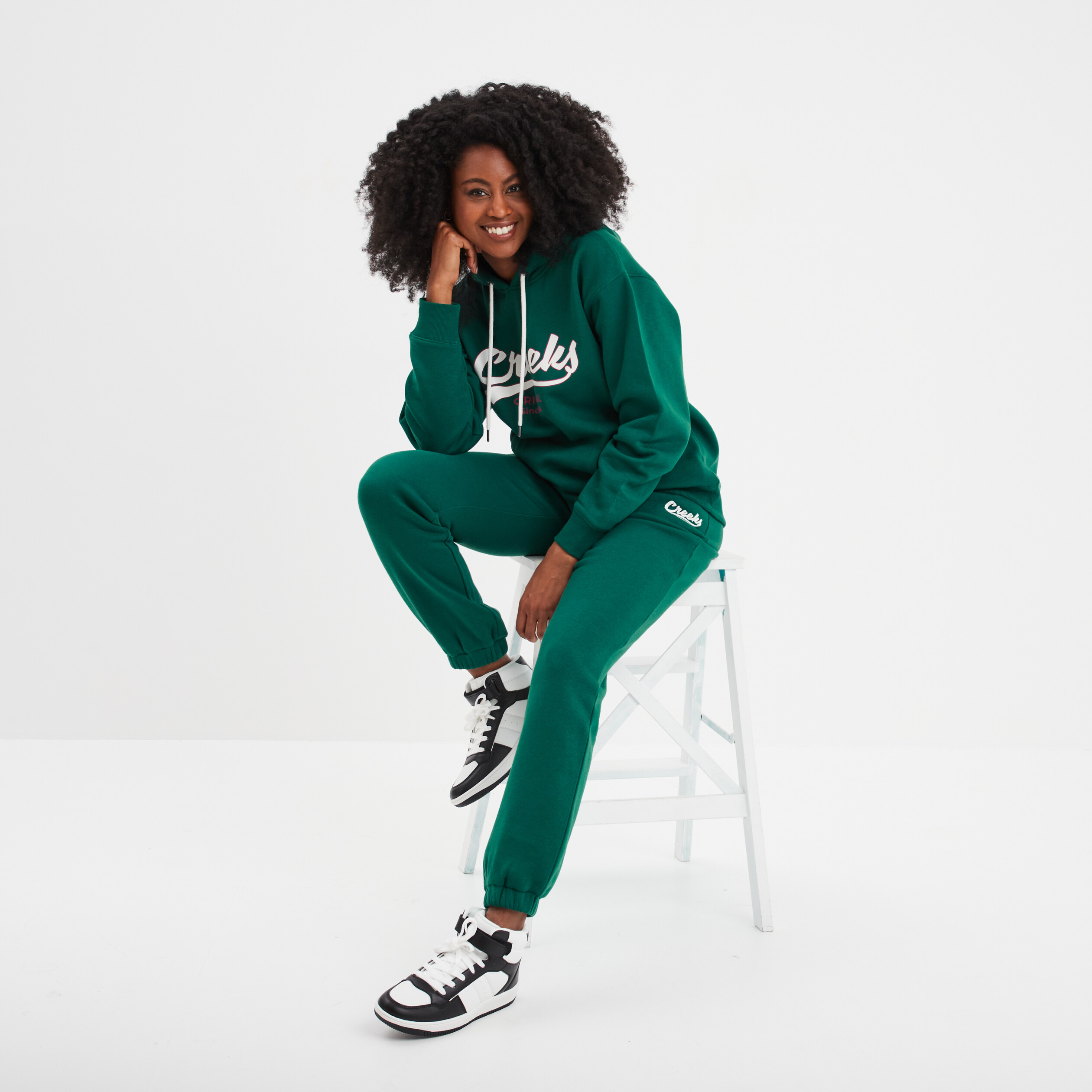 Sweat a capuche hoodie Creeks Original vert fonce femme