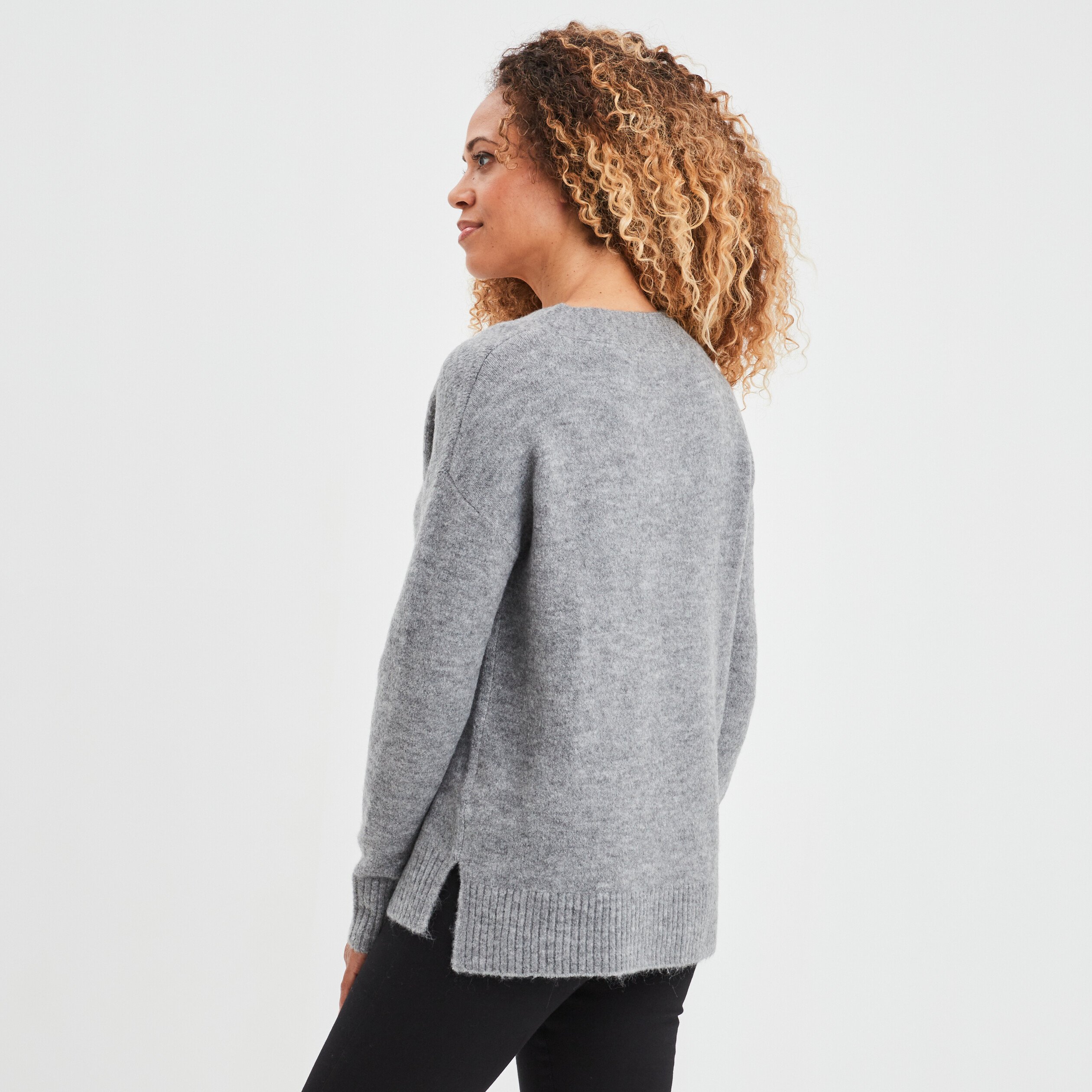 Pull shops femme gris clair